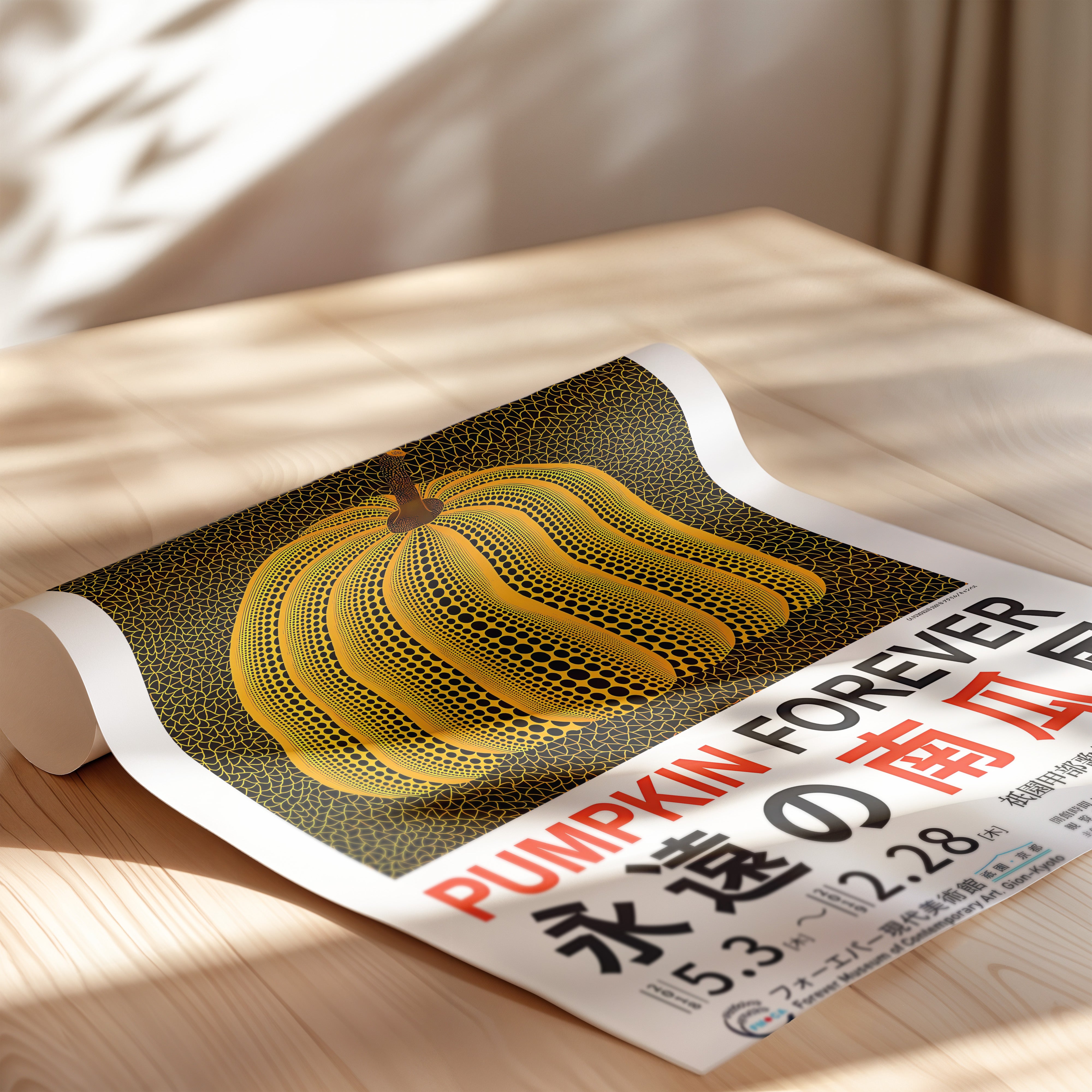 Yellow Patterned Pumpkin Poster