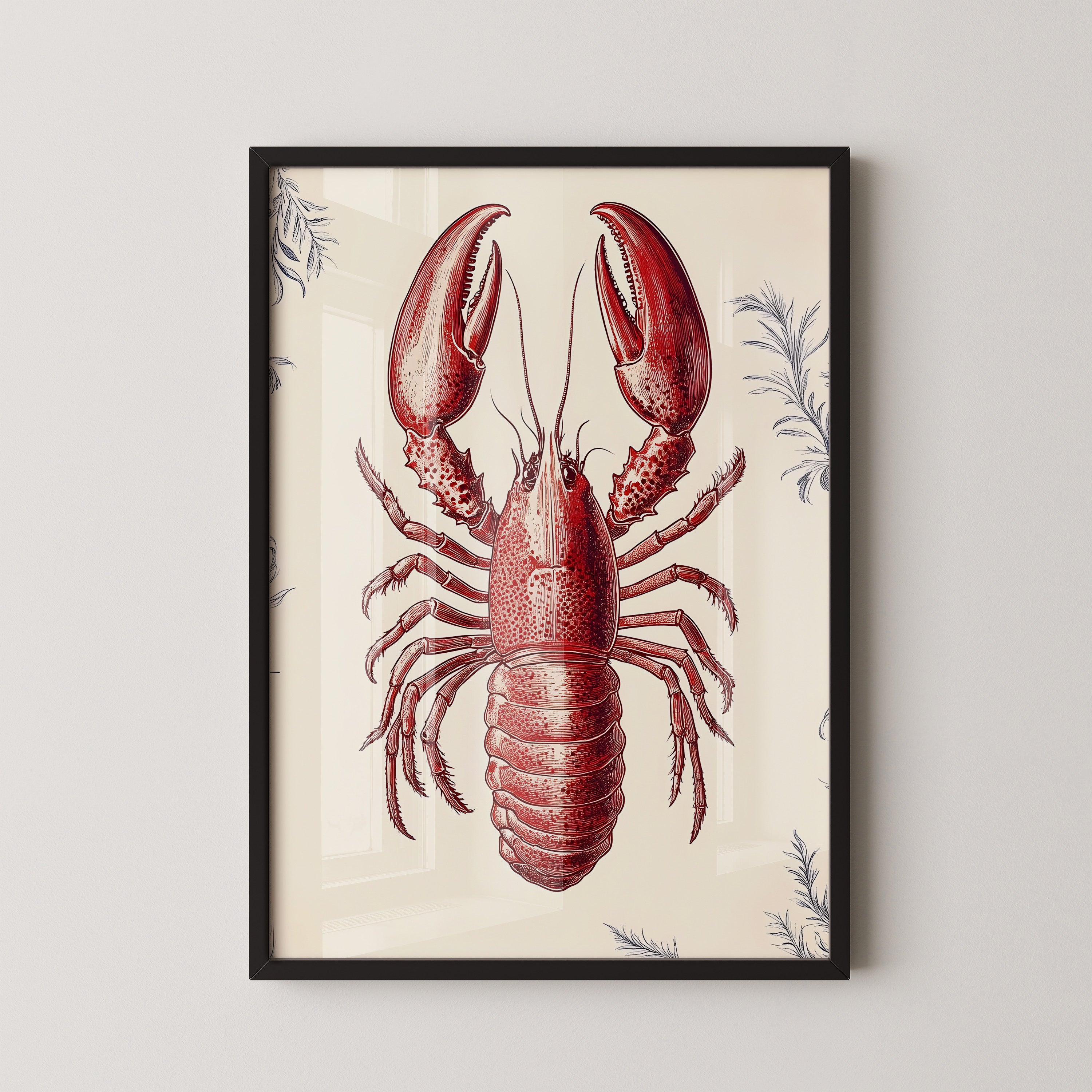 Vintage Scarlet Lobster Study