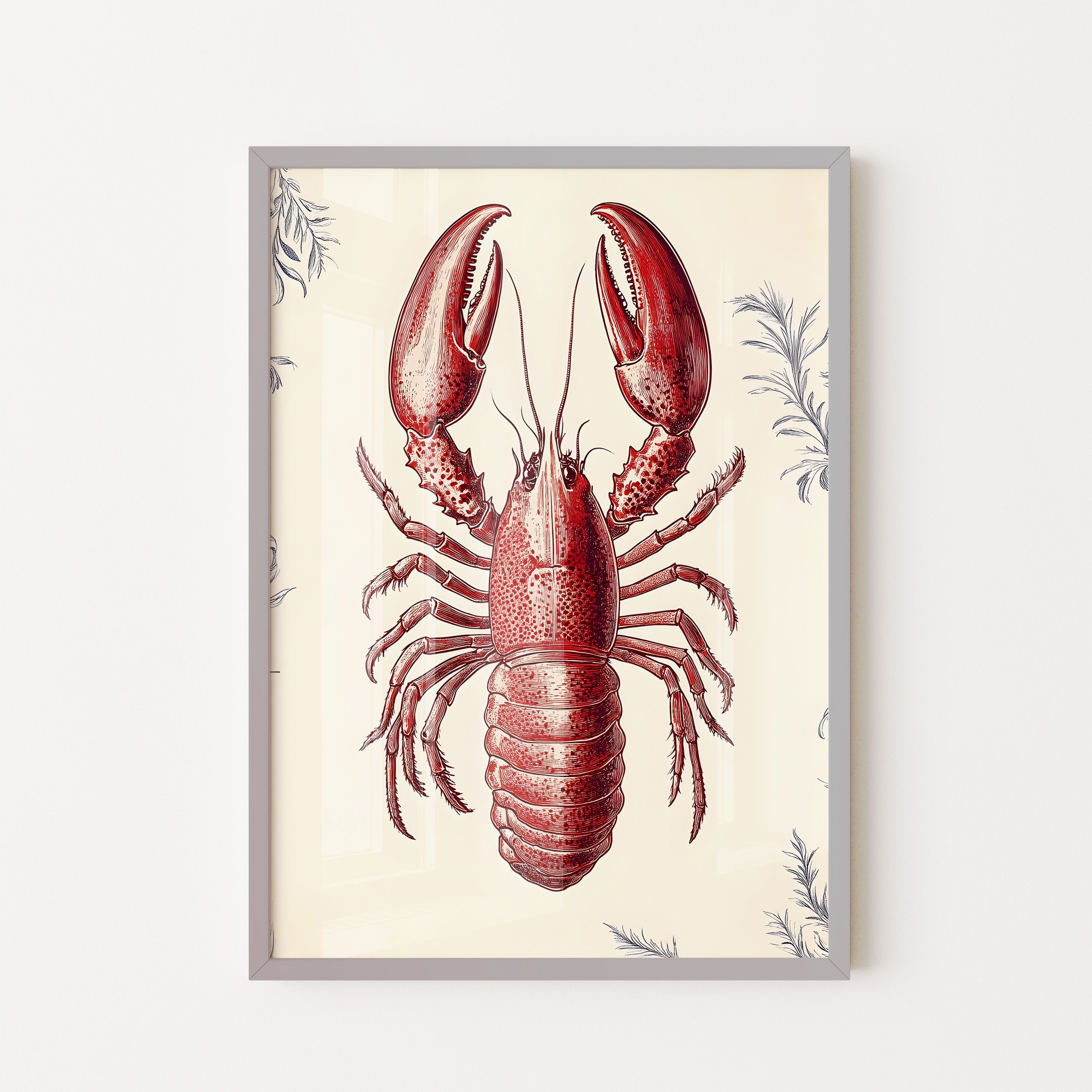 Vintage Scarlet Lobster Study
