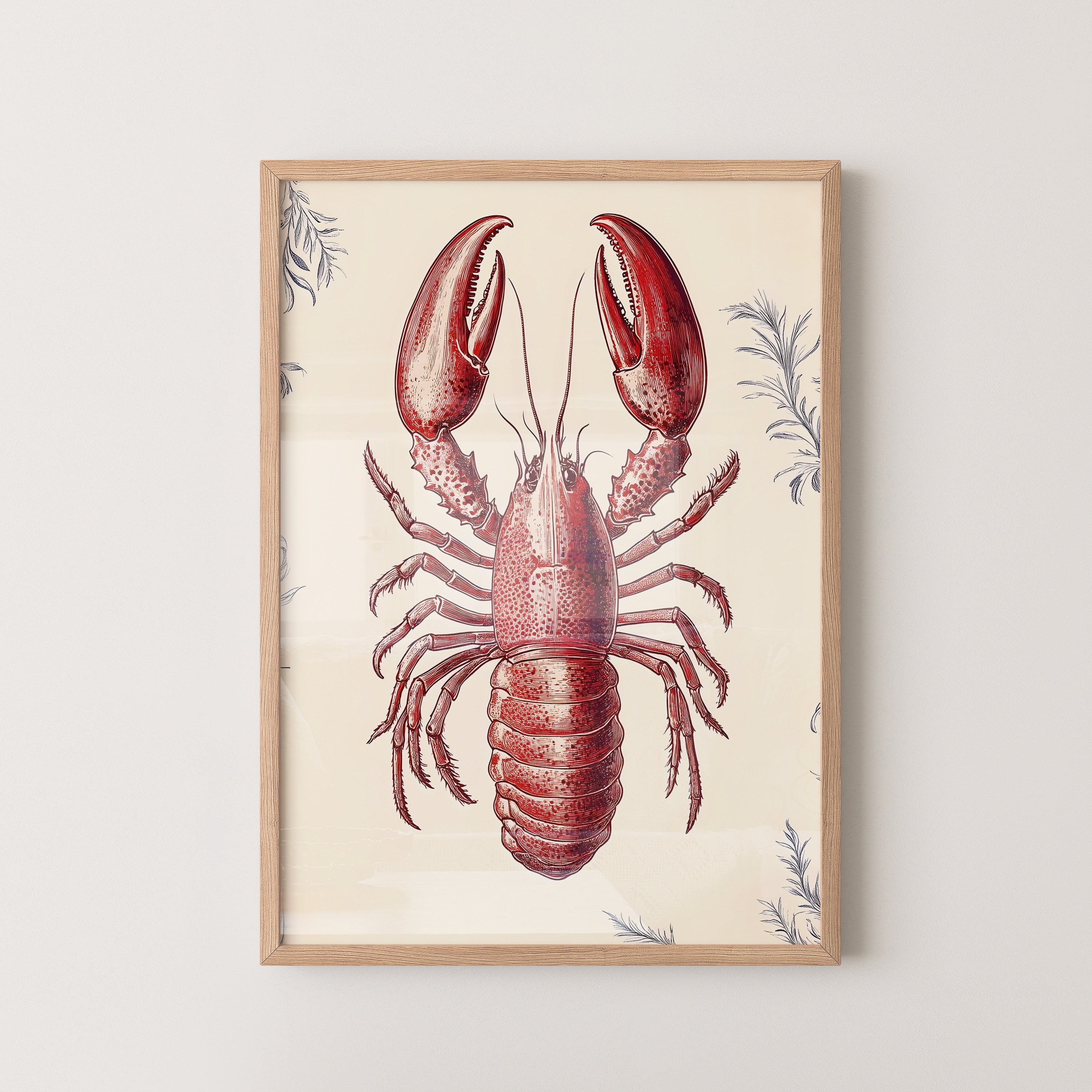 Vintage Scarlet Lobster Study
