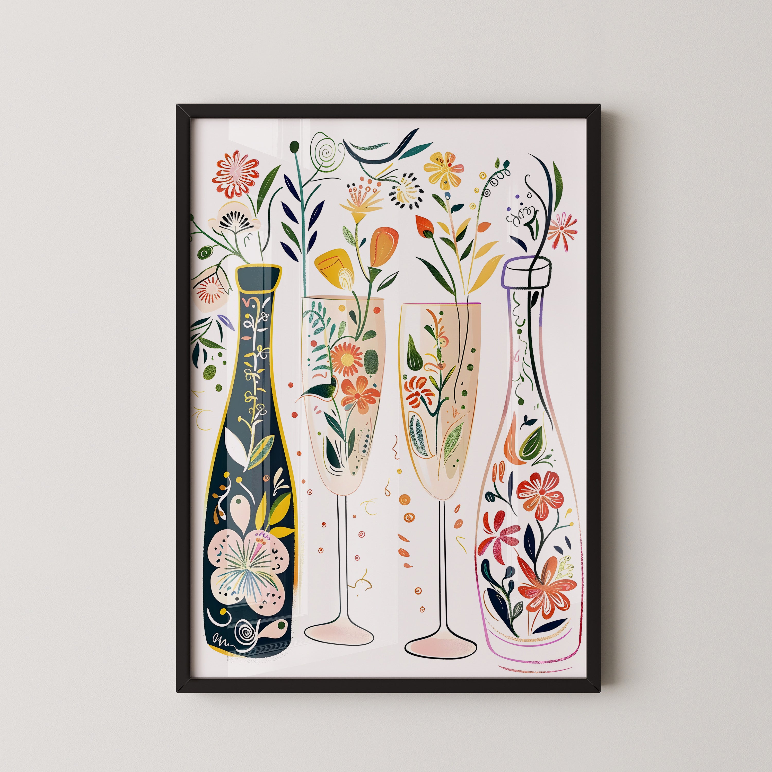 Floral Bottles & Champagne Blooms