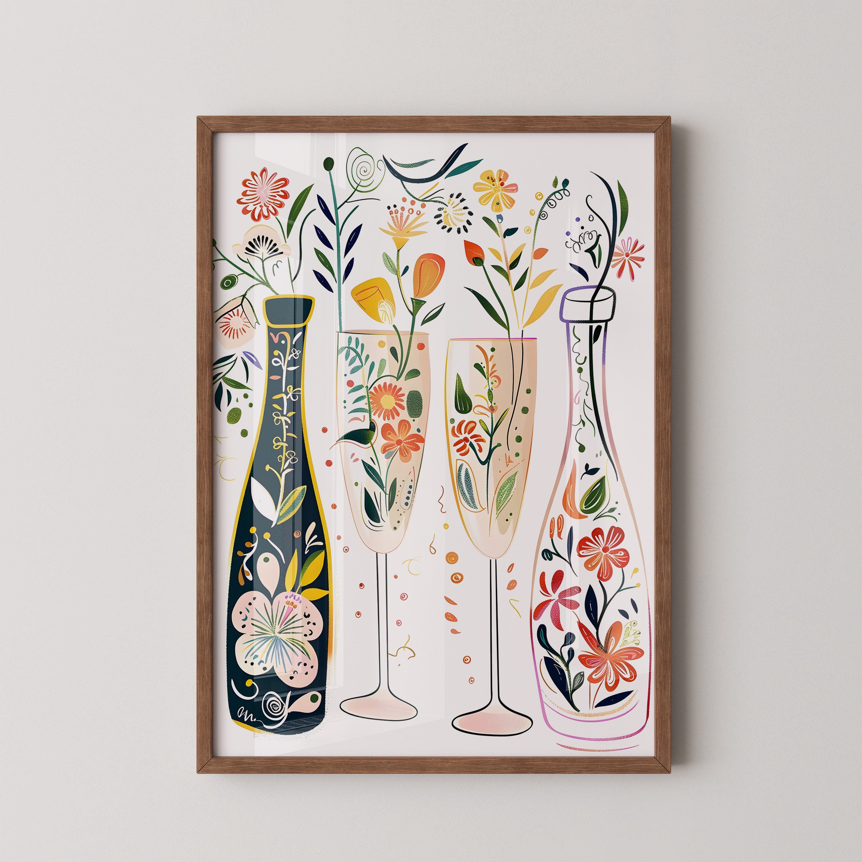 Floral Bottles & Champagne Blooms