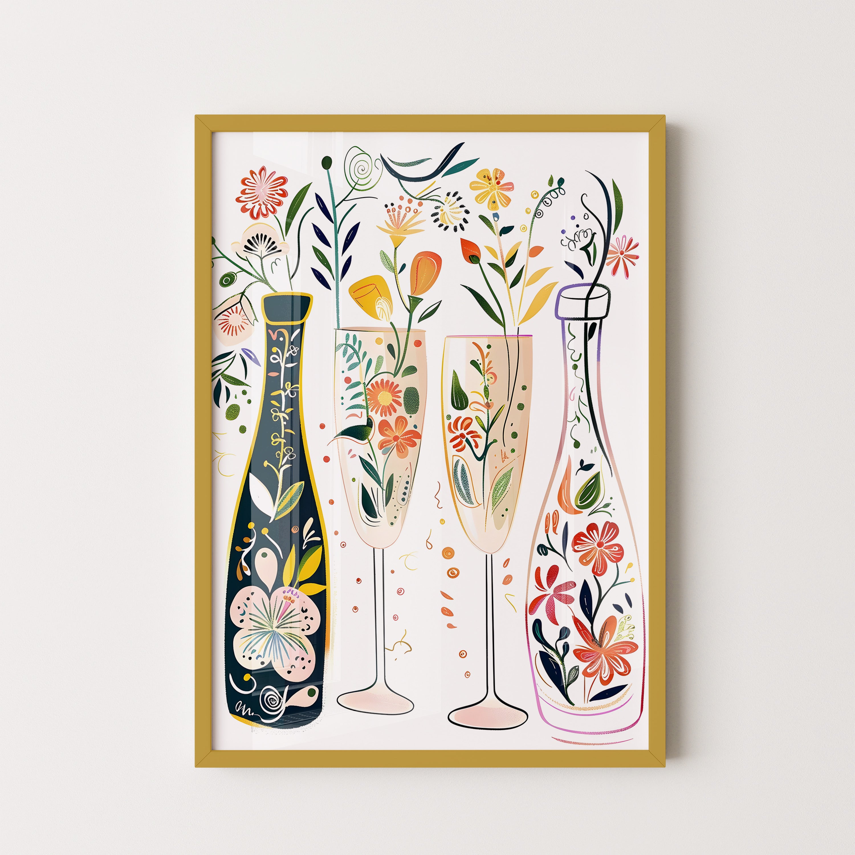 Floral Bottles & Champagne Blooms