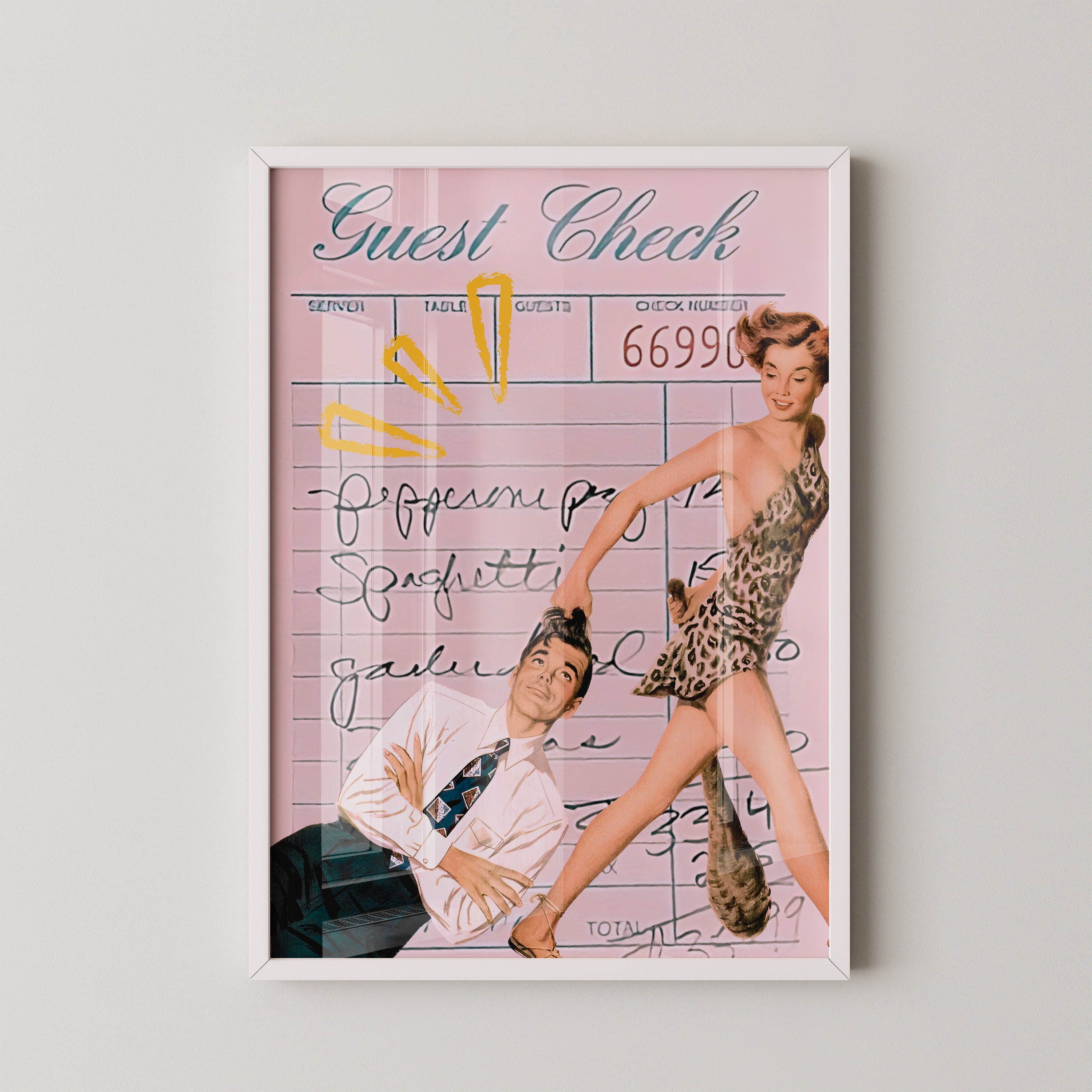 Vintage Guest Check — Playful Couple