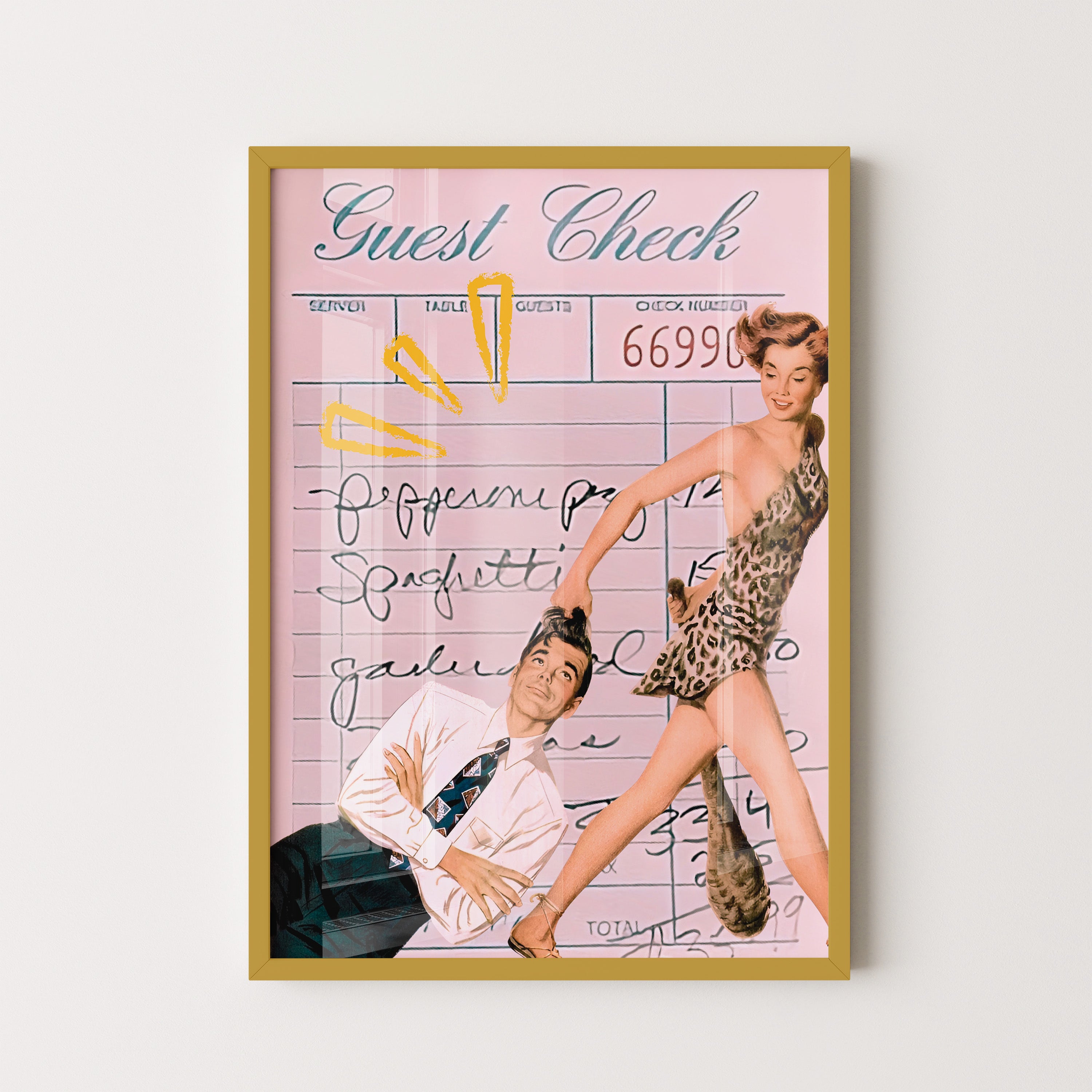 Vintage Guest Check — Playful Couple