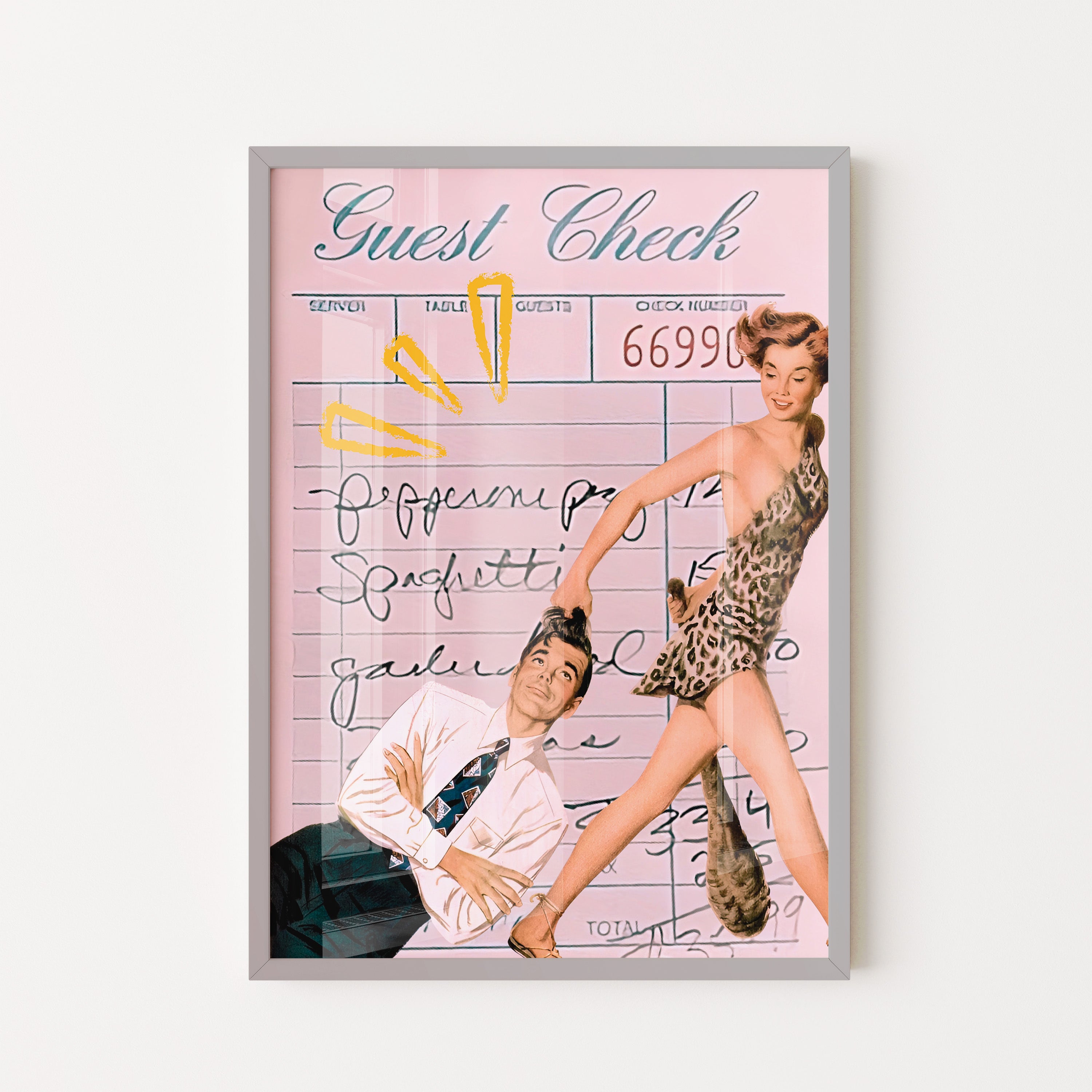 Vintage Guest Check — Playful Couple