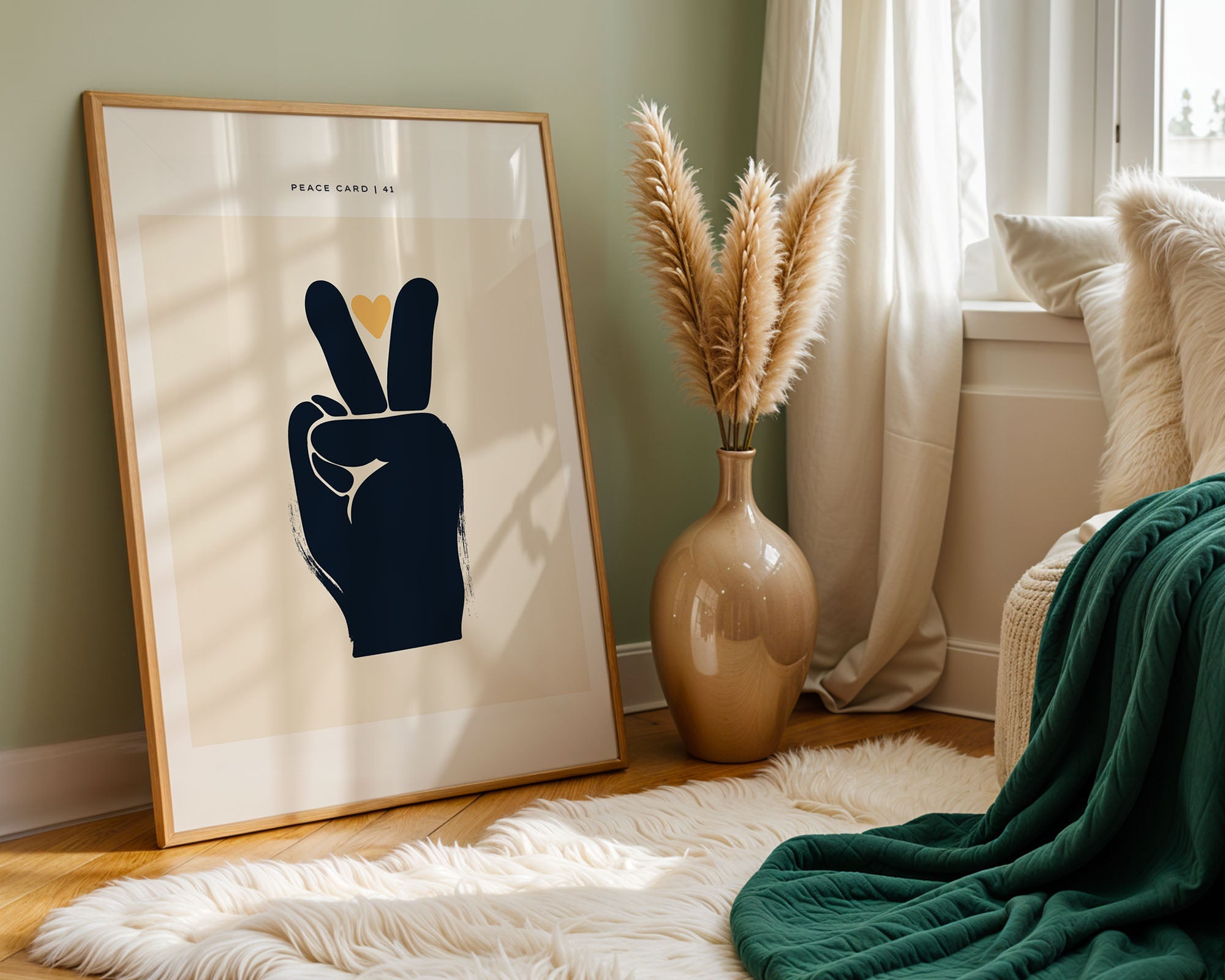 Peace Card No Border. 41 — Minimal Hand Sign Art