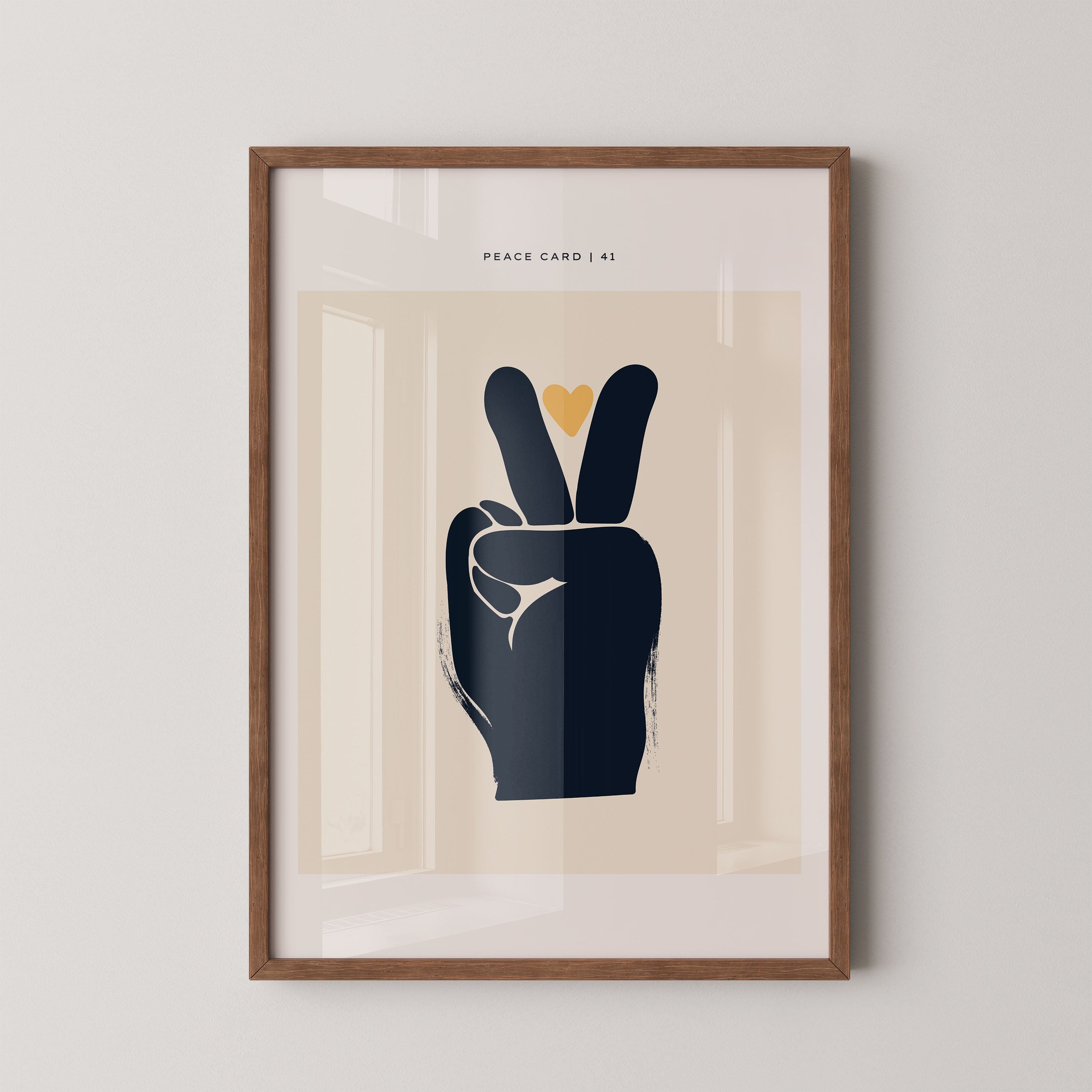 Peace Card No Border. 41 — Minimal Hand Sign Art