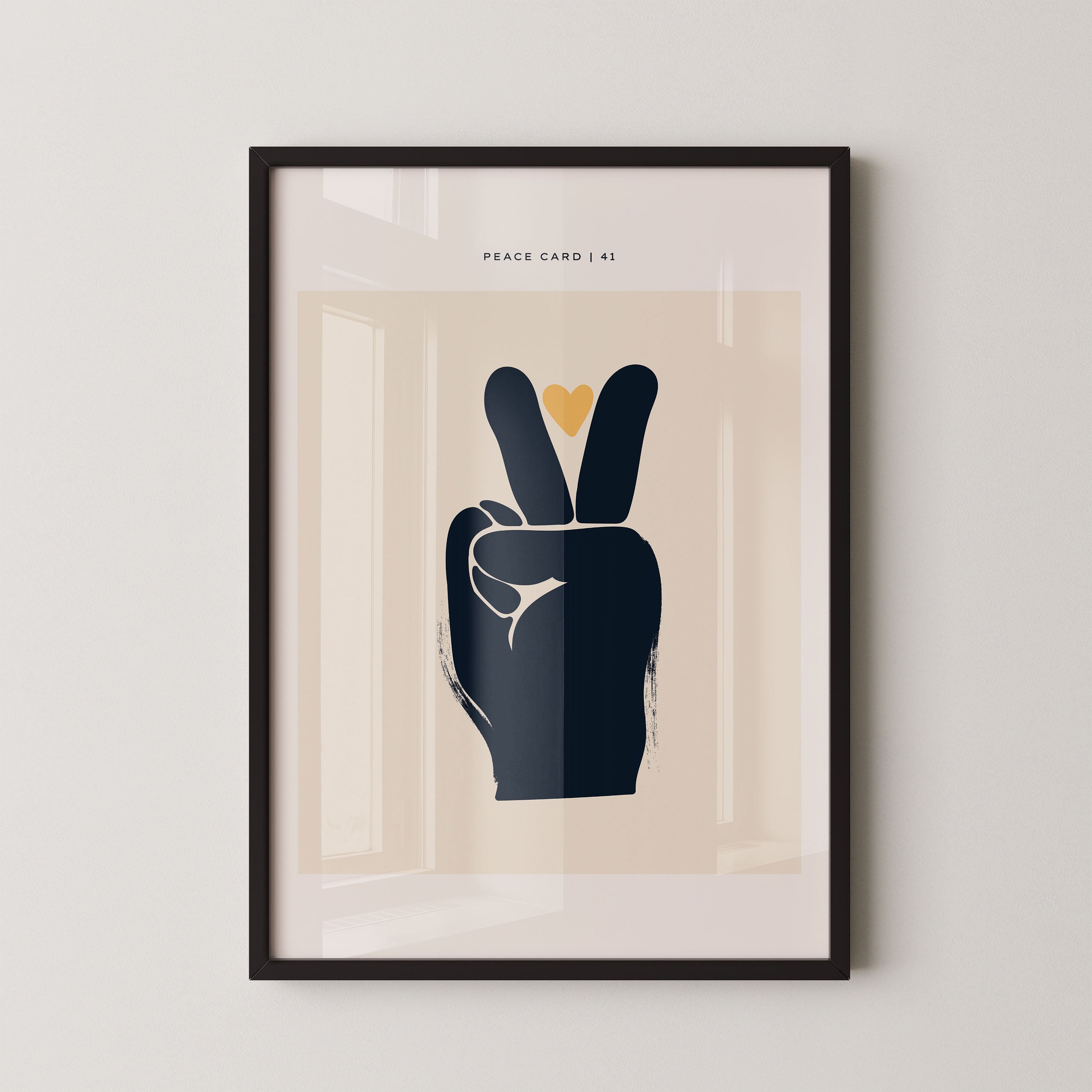 Peace Card No Border. 41 — Minimal Hand Sign Art