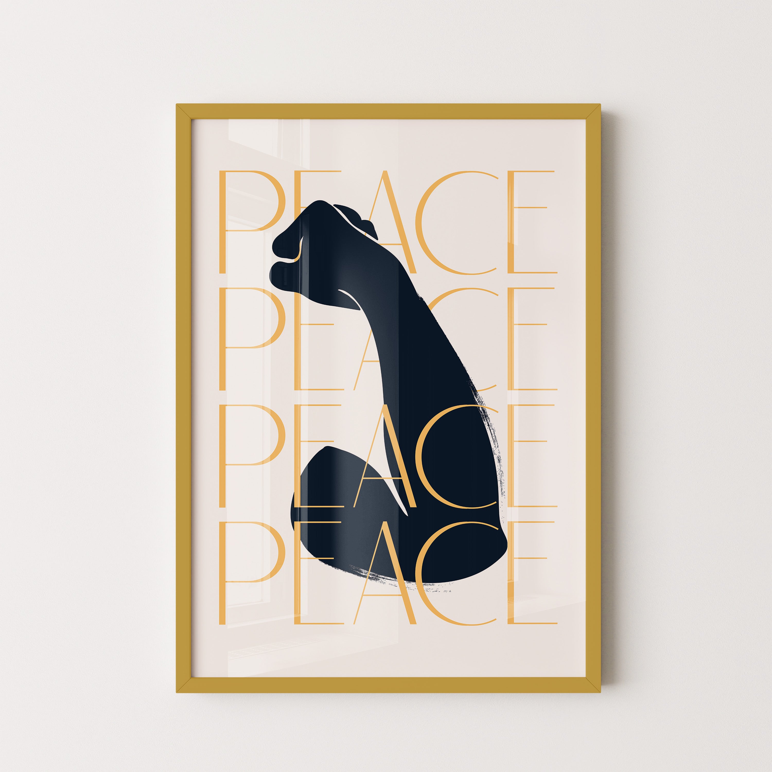 Peace Gesture — Minimal Silhouette Poster