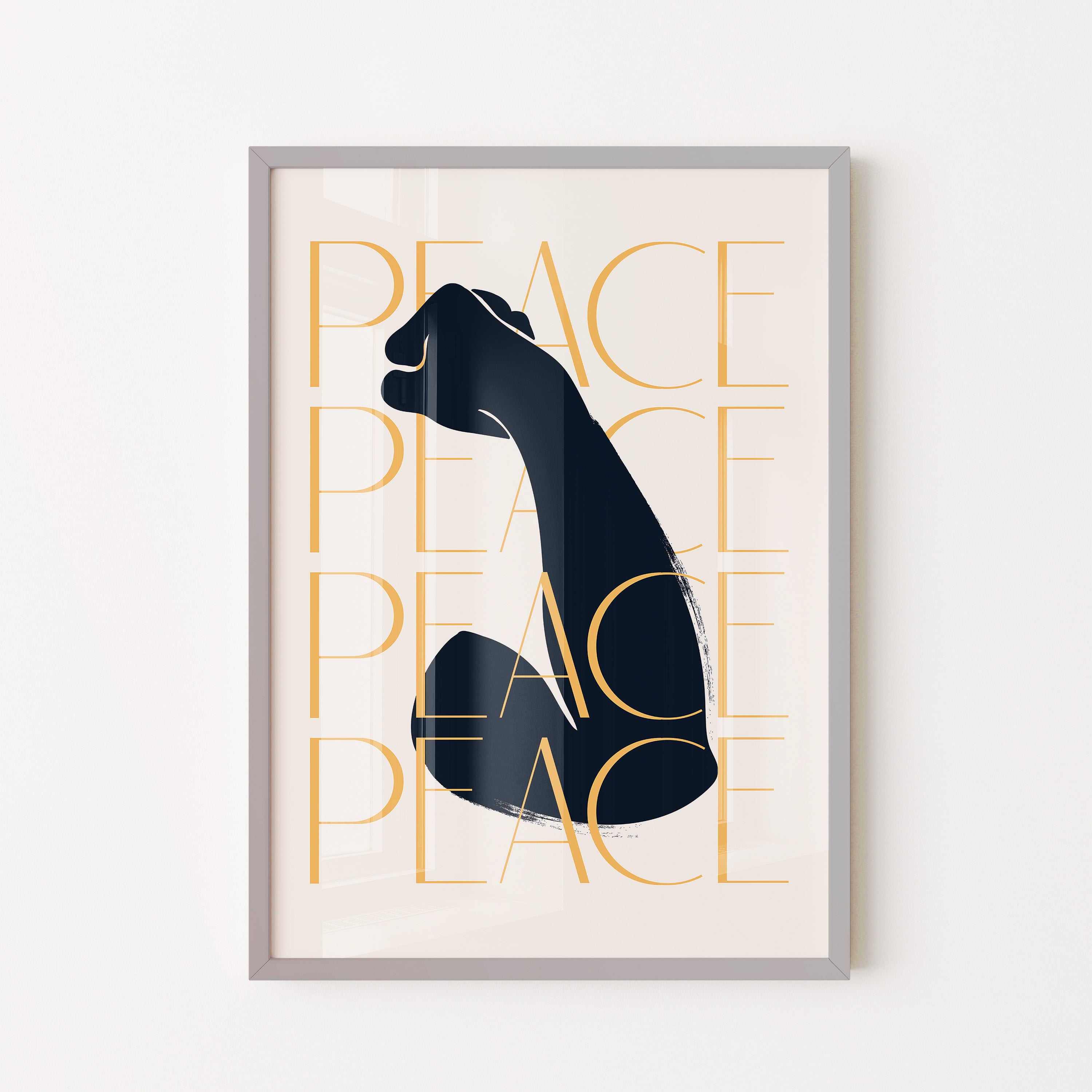 Peace Gesture — Minimal Silhouette Poster
