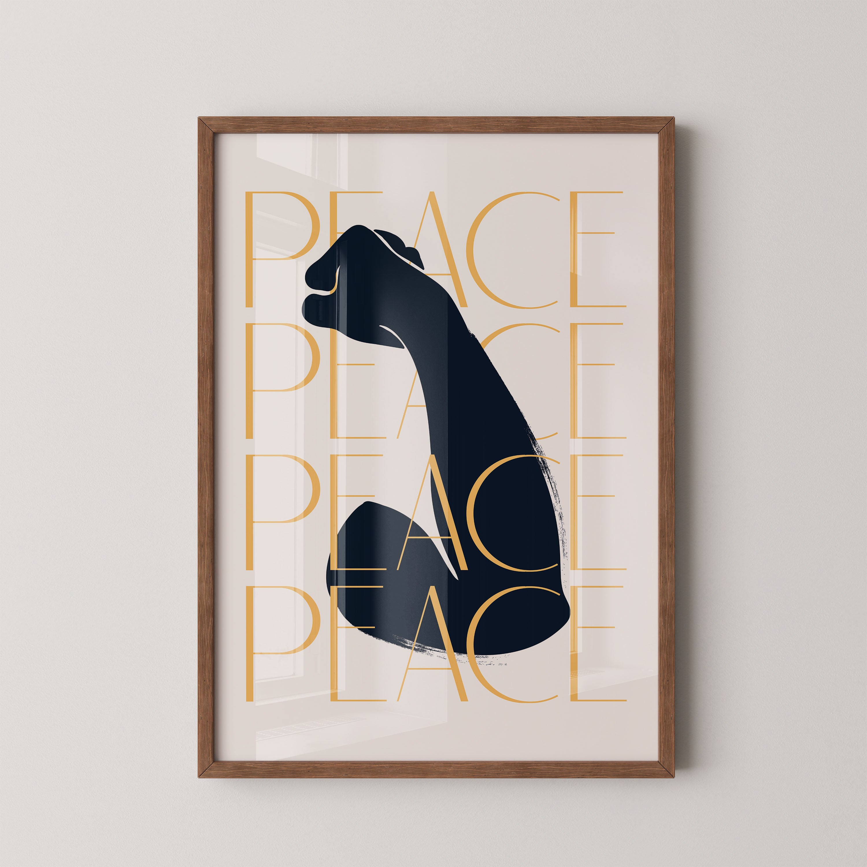 Peace Gesture — Minimal Silhouette Poster