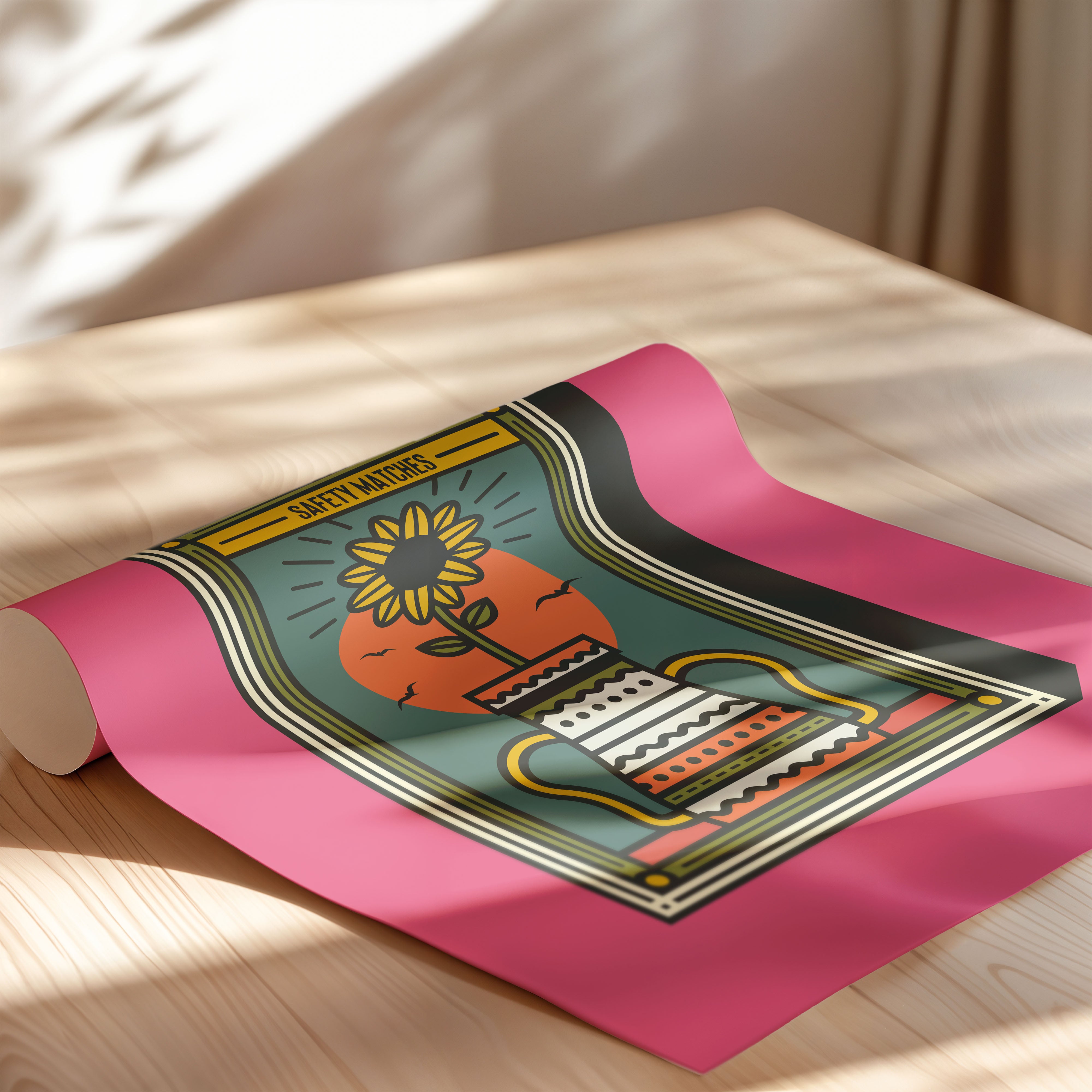Sunflower Matches — Vintage Box Art