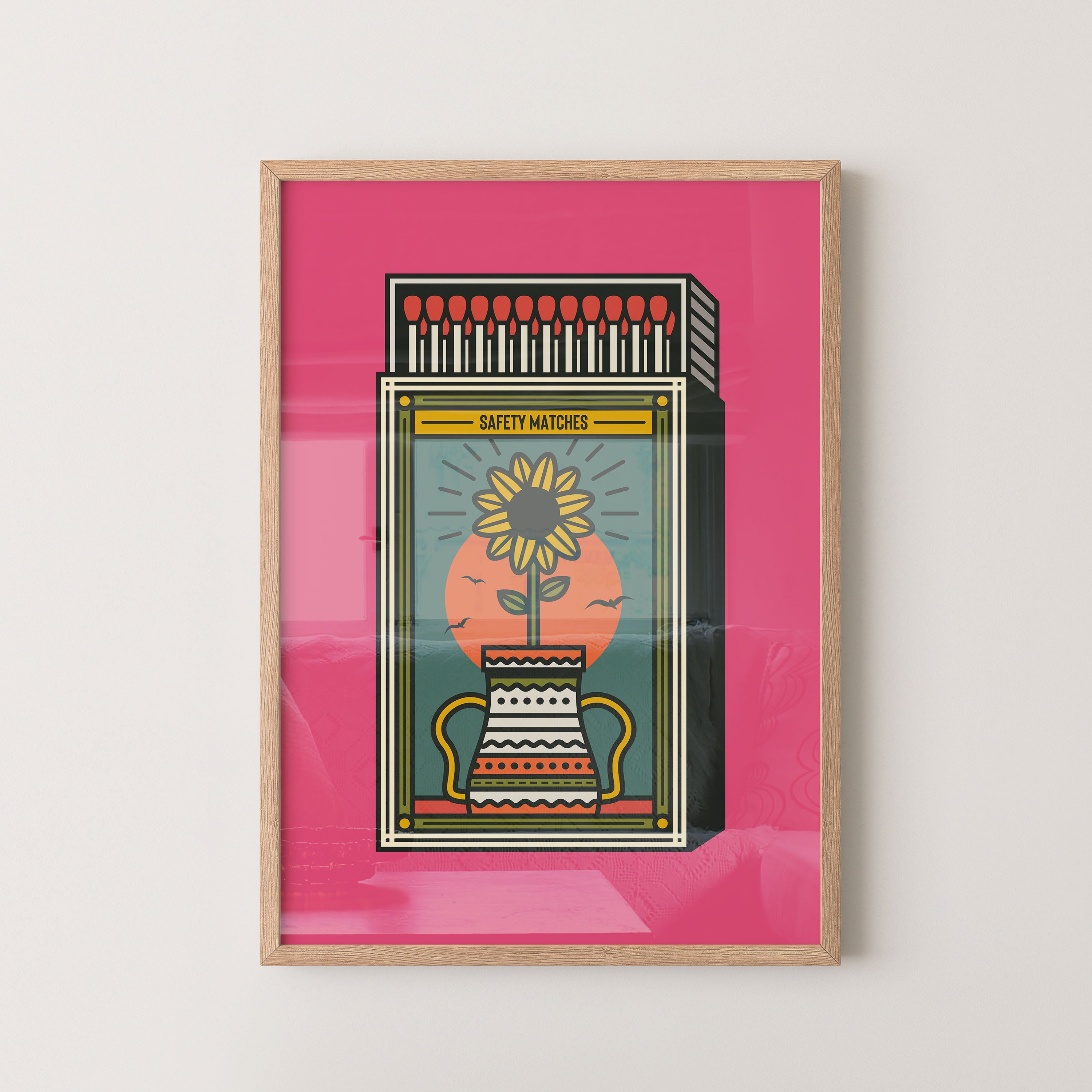 Sunflower Matches — Vintage Box Art