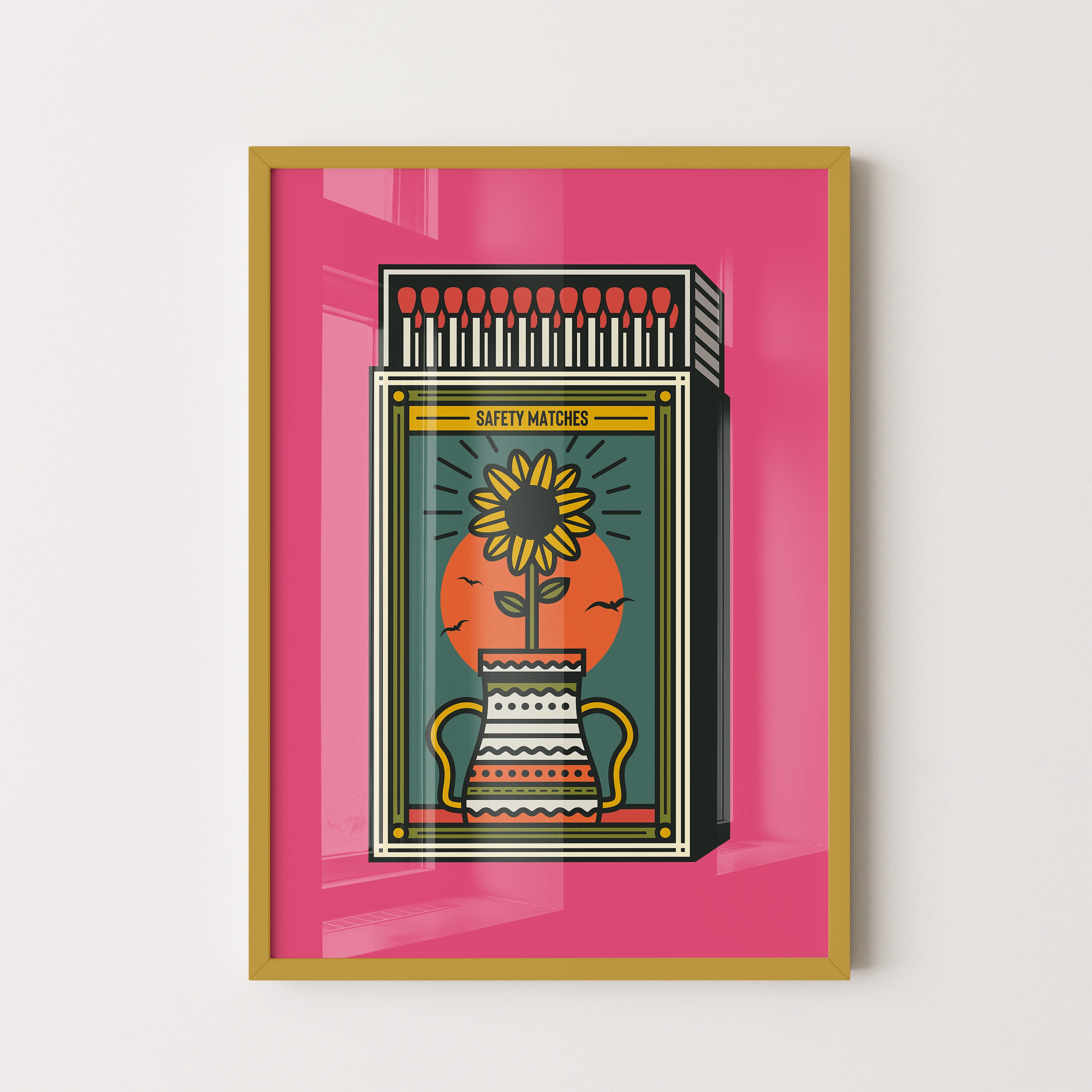 Sunflower Matches — Vintage Box Art