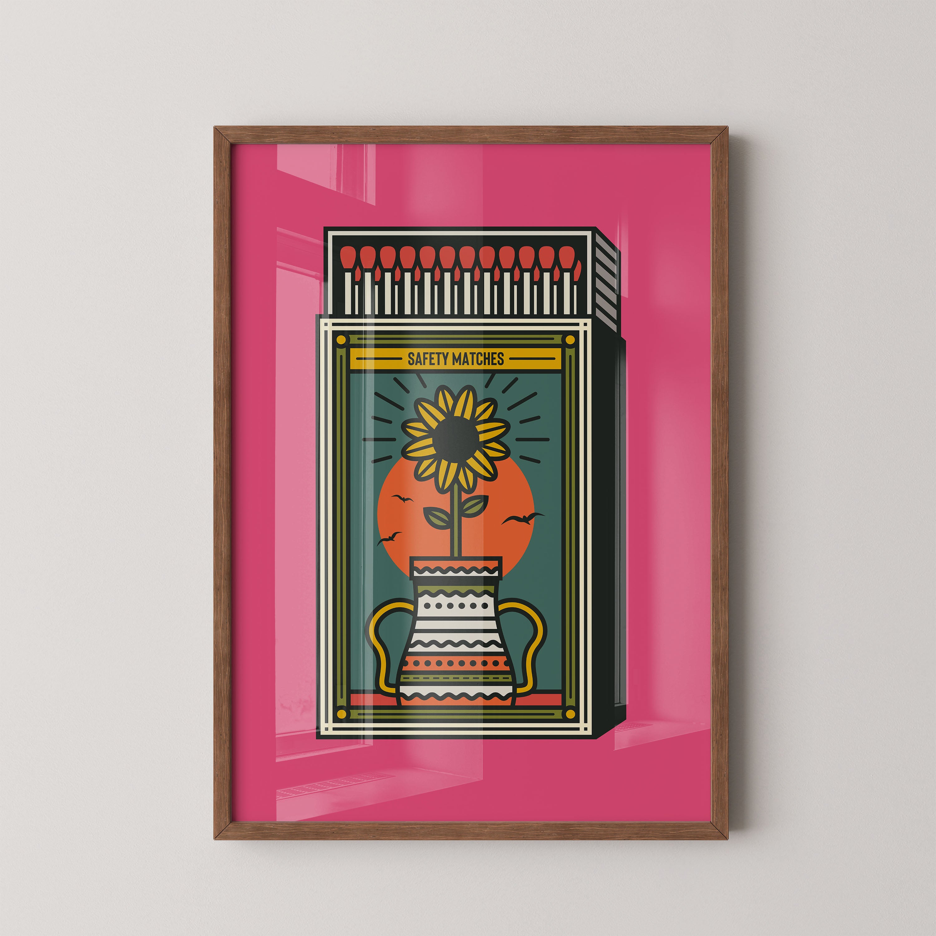 Sunflower Matches — Vintage Box Art