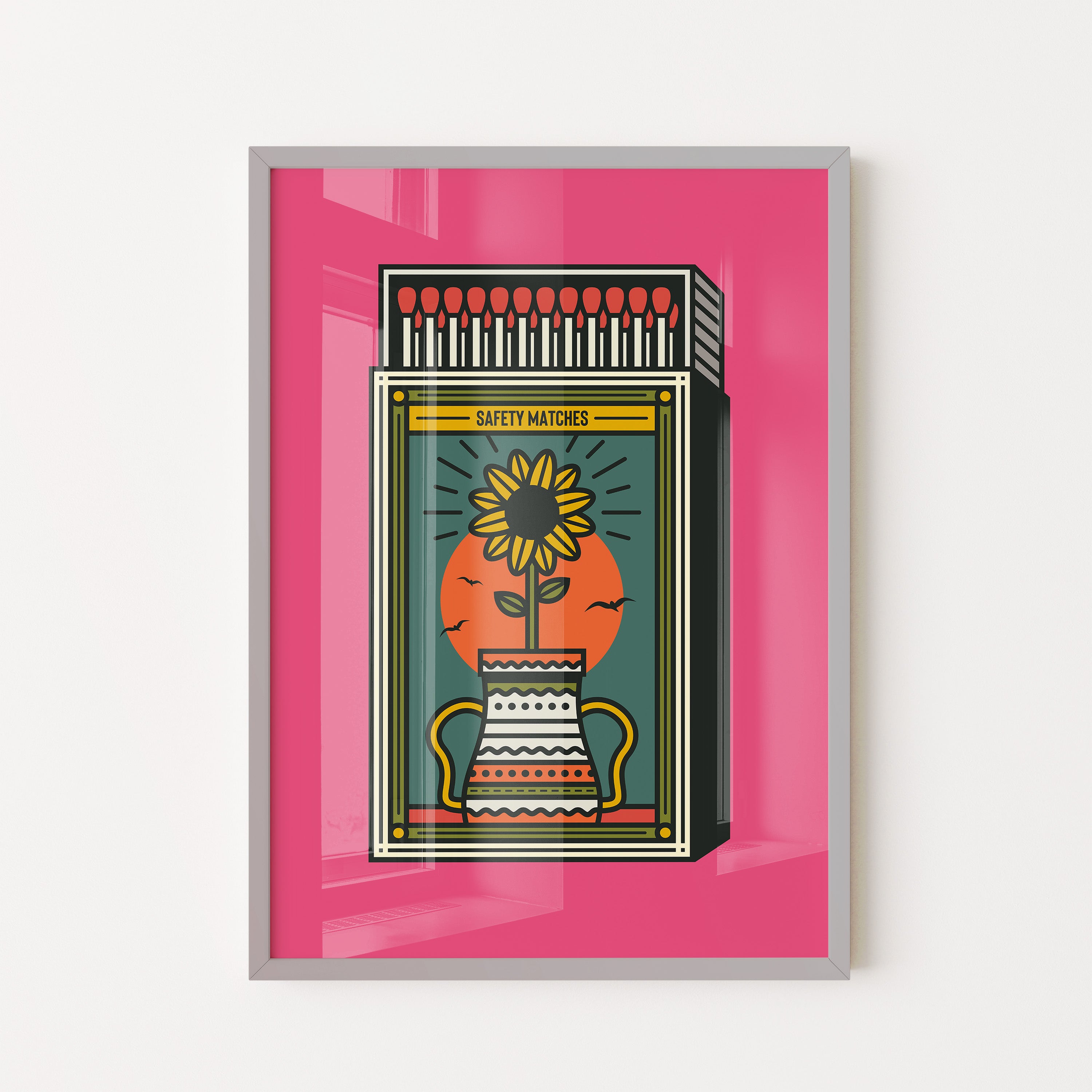 Sunflower Matches — Vintage Box Art