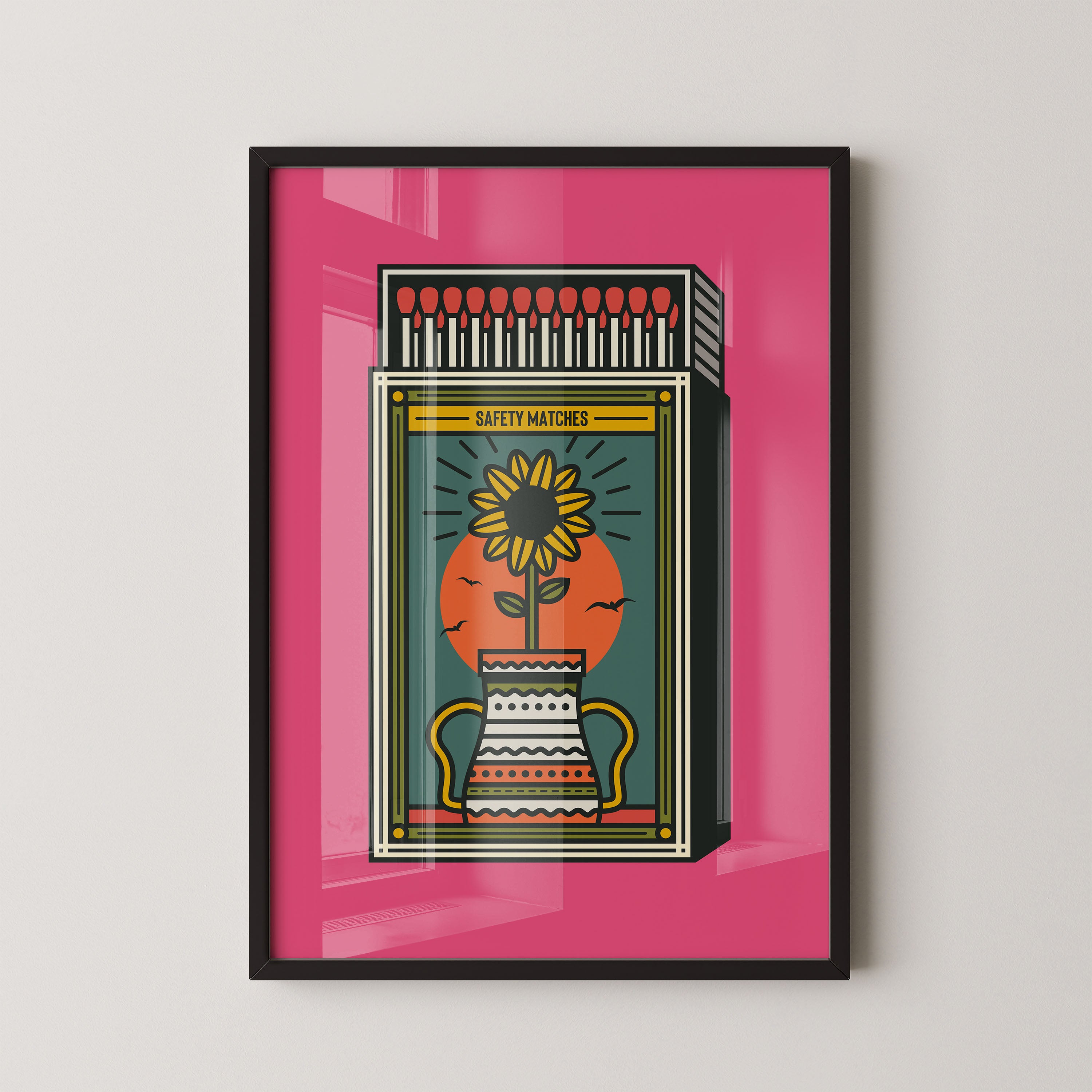 Sunflower Matches — Vintage Box Art