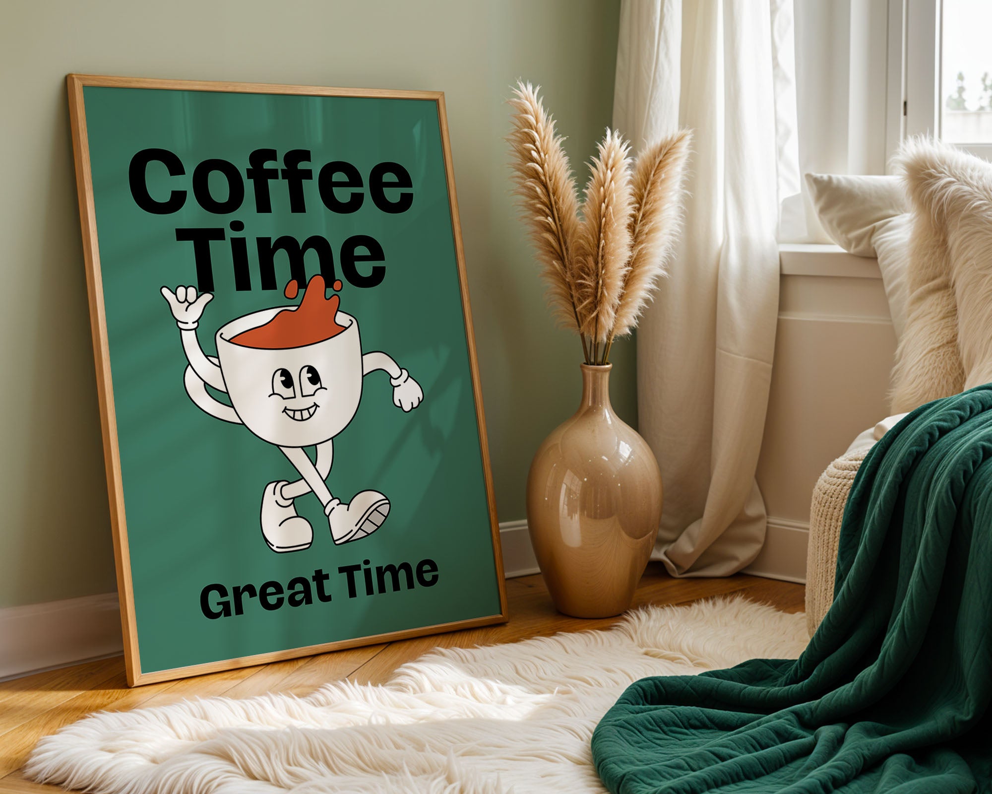 Coffee Time — Retro Cup Mascot