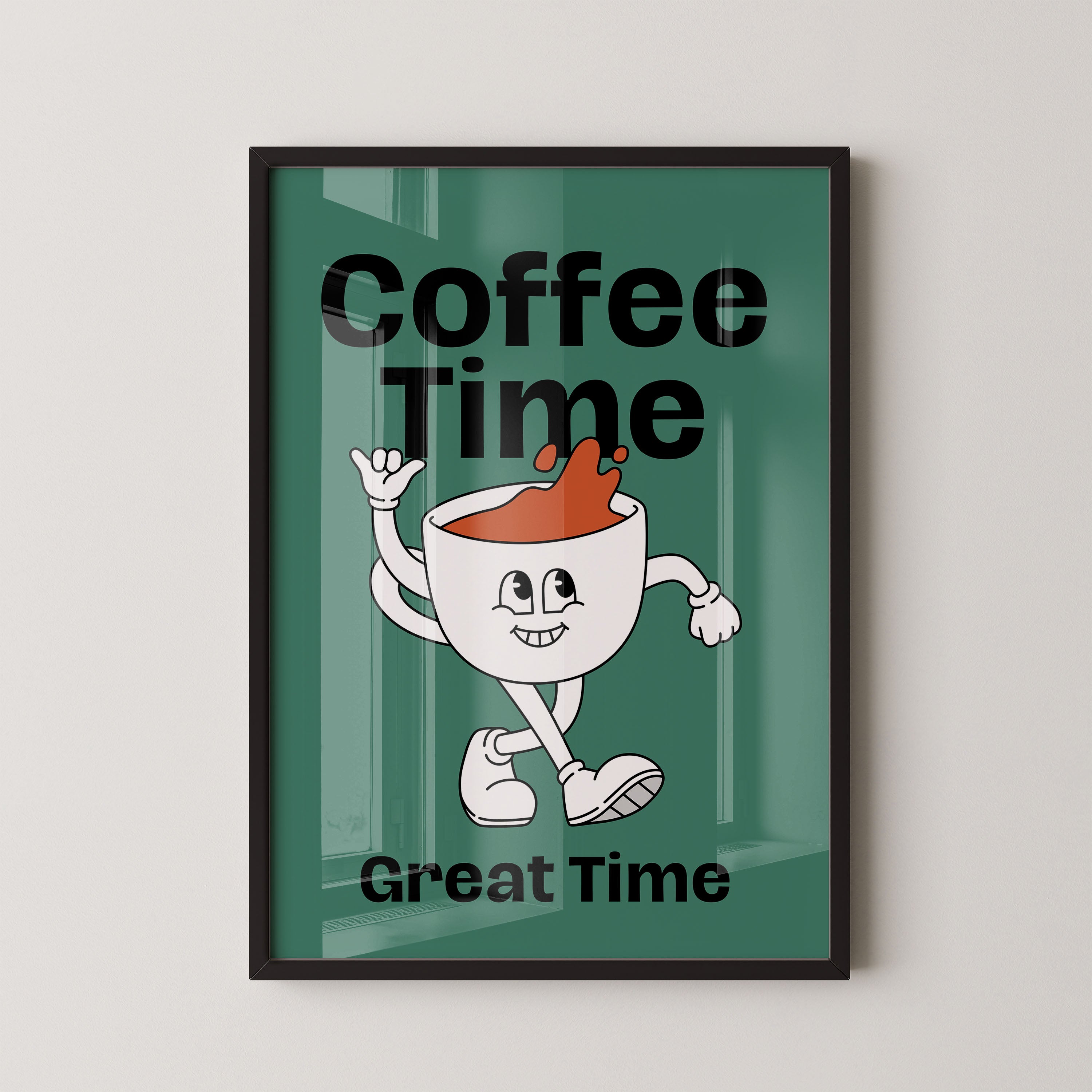 Coffee Time — Retro Cup Mascot