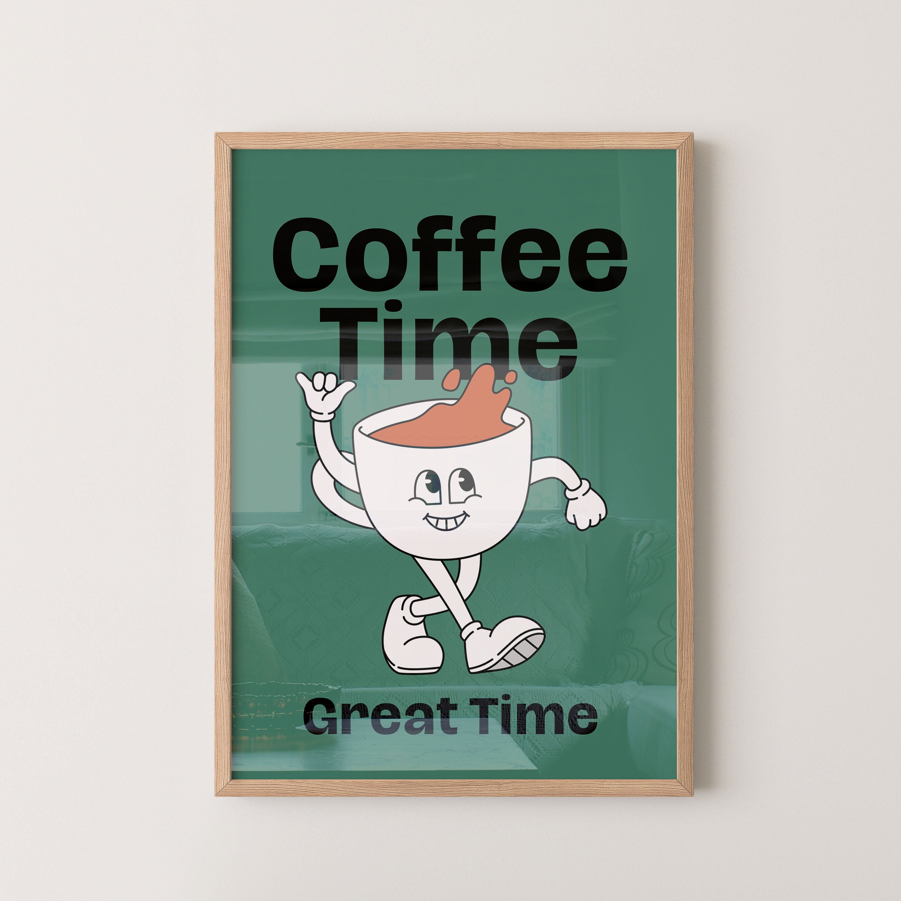 Coffee Time — Retro Cup Mascot