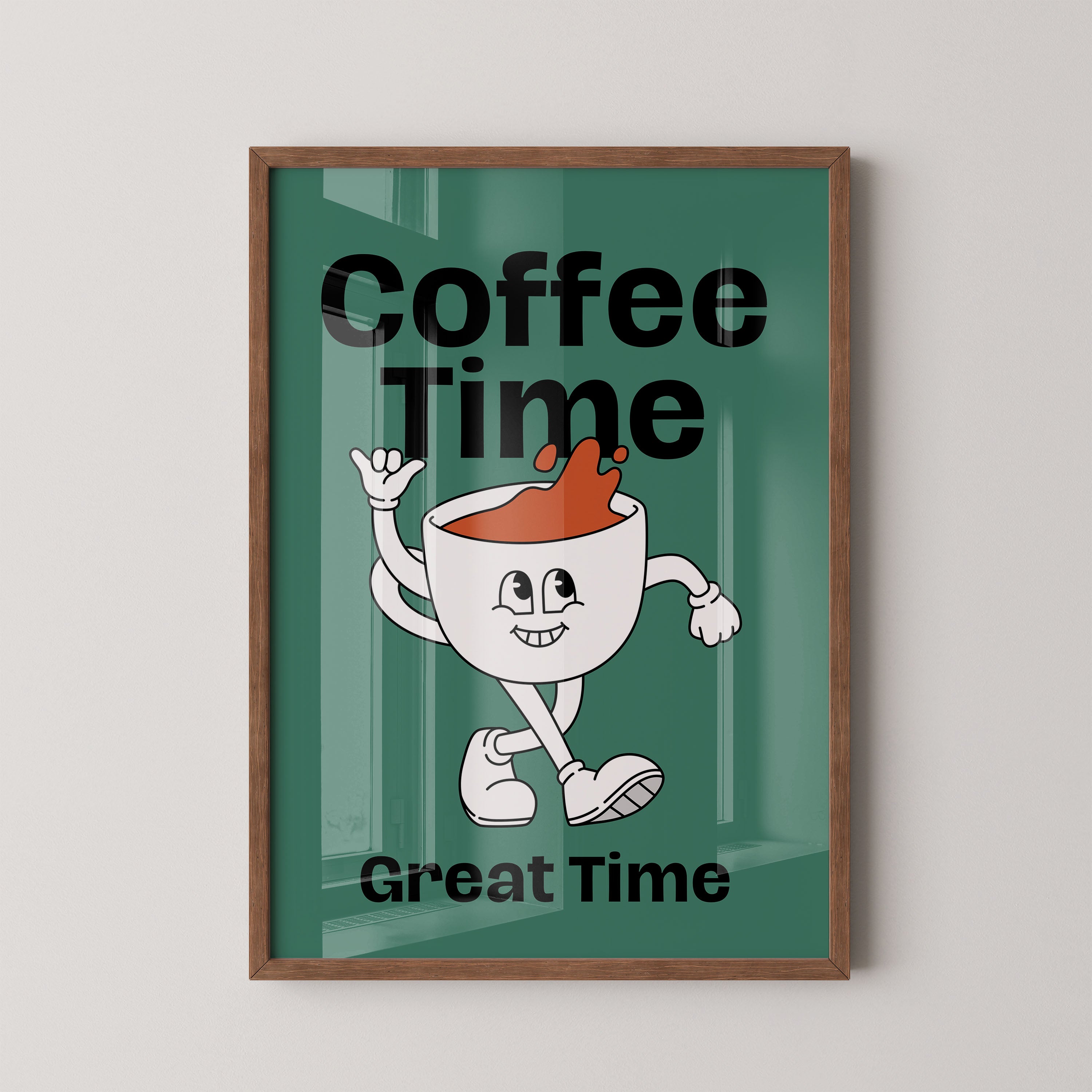 Coffee Time — Retro Cup Mascot