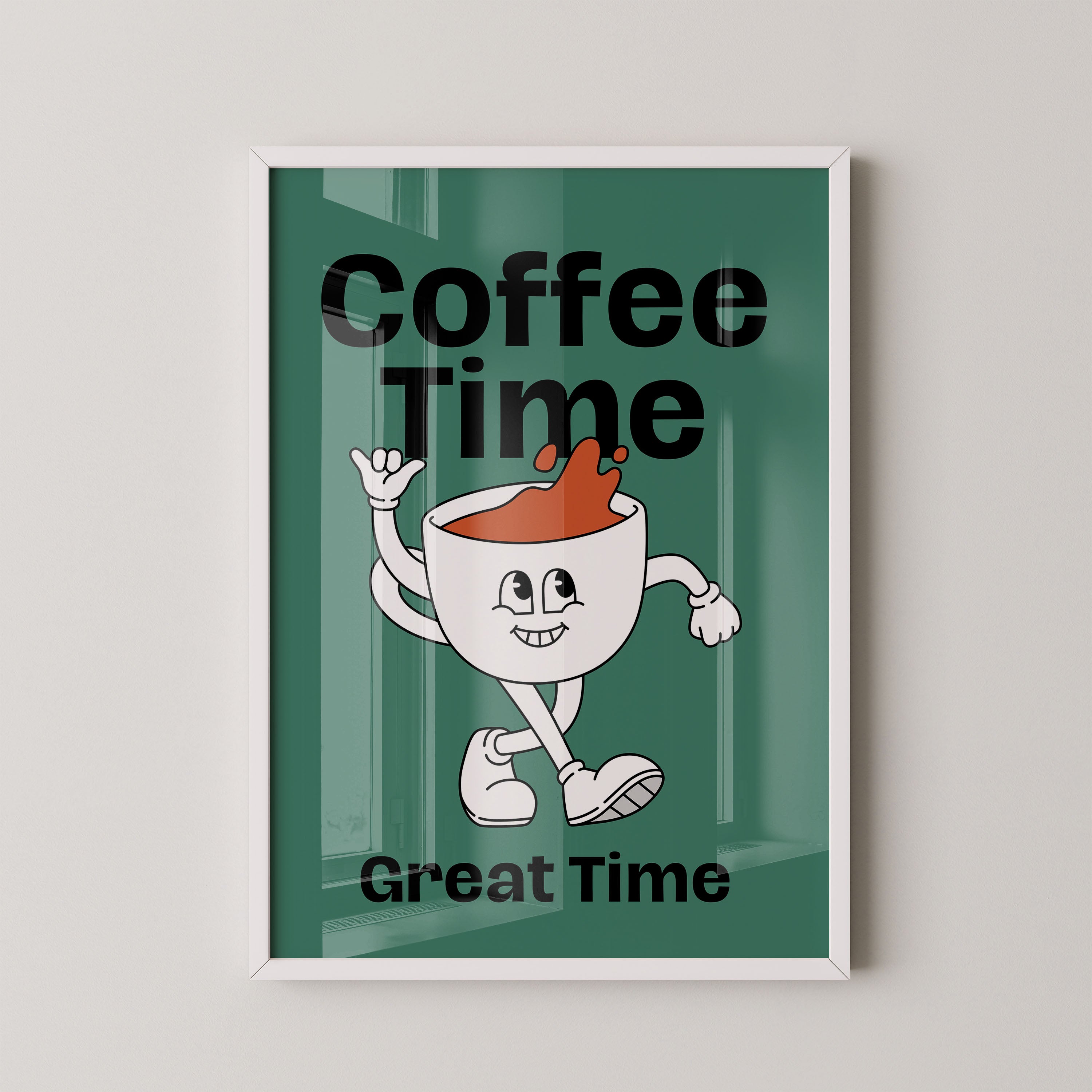 Coffee Time — Retro Cup Mascot