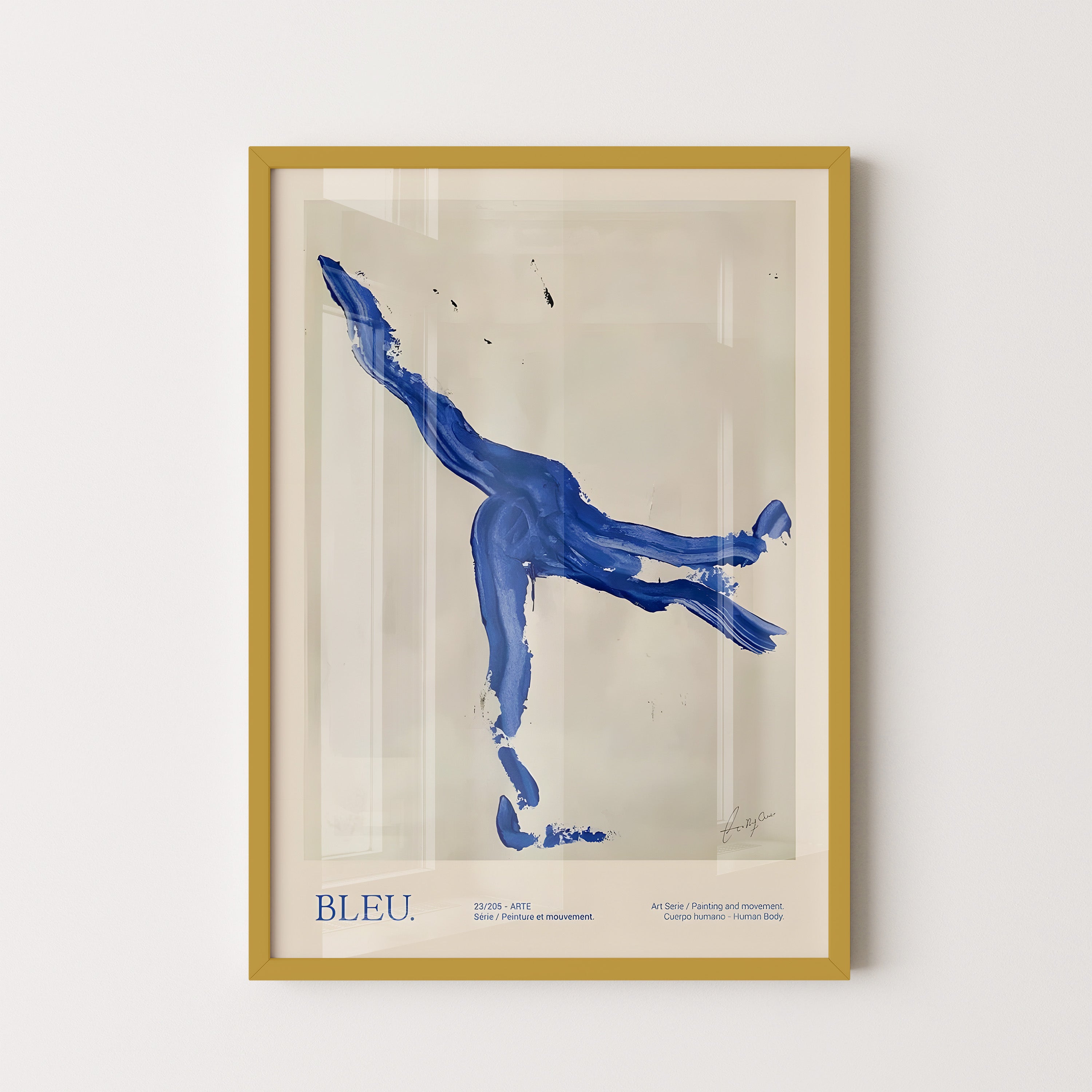 Bleu Motion — Abstract Figure Painting