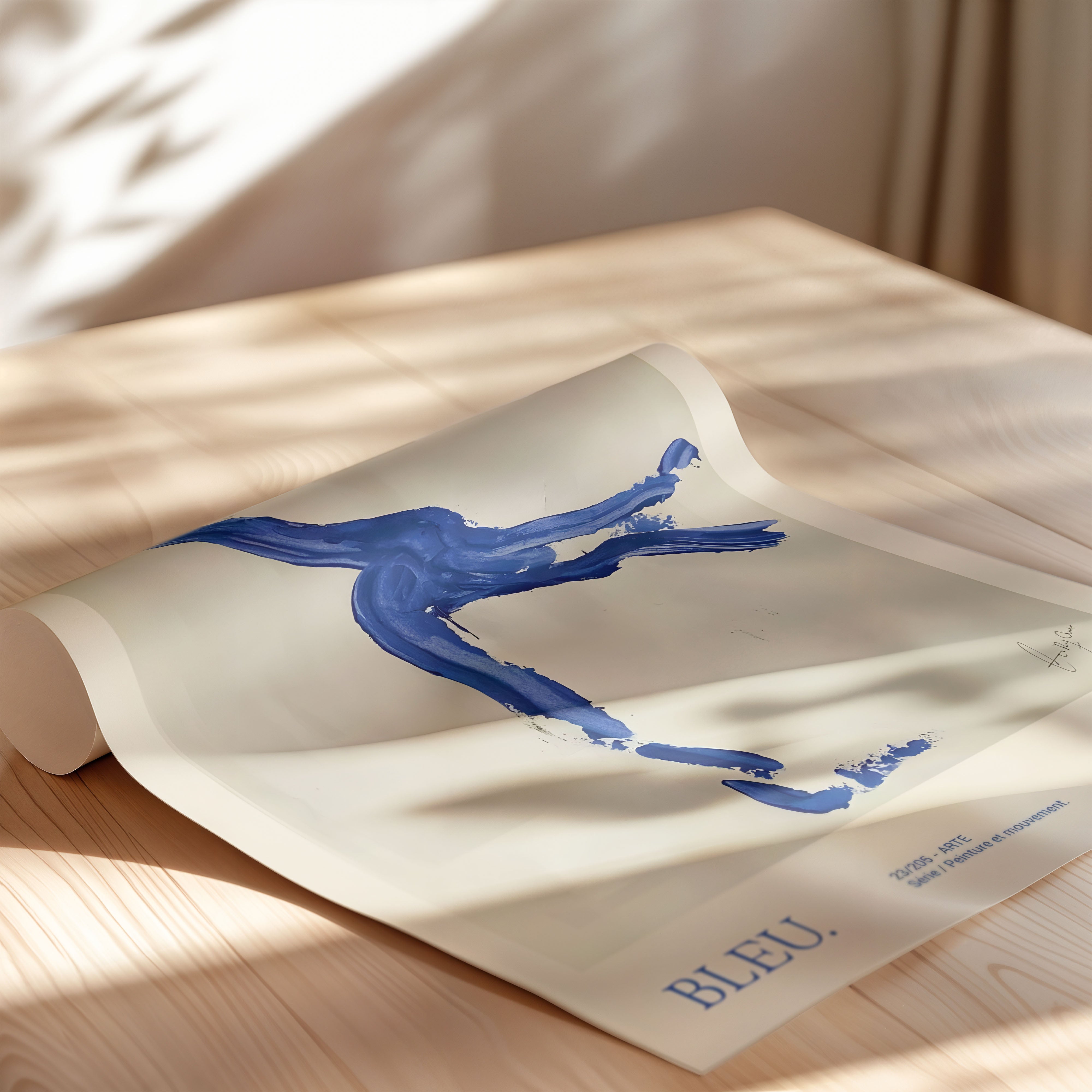 Bleu Motion — Abstract Figure Painting
