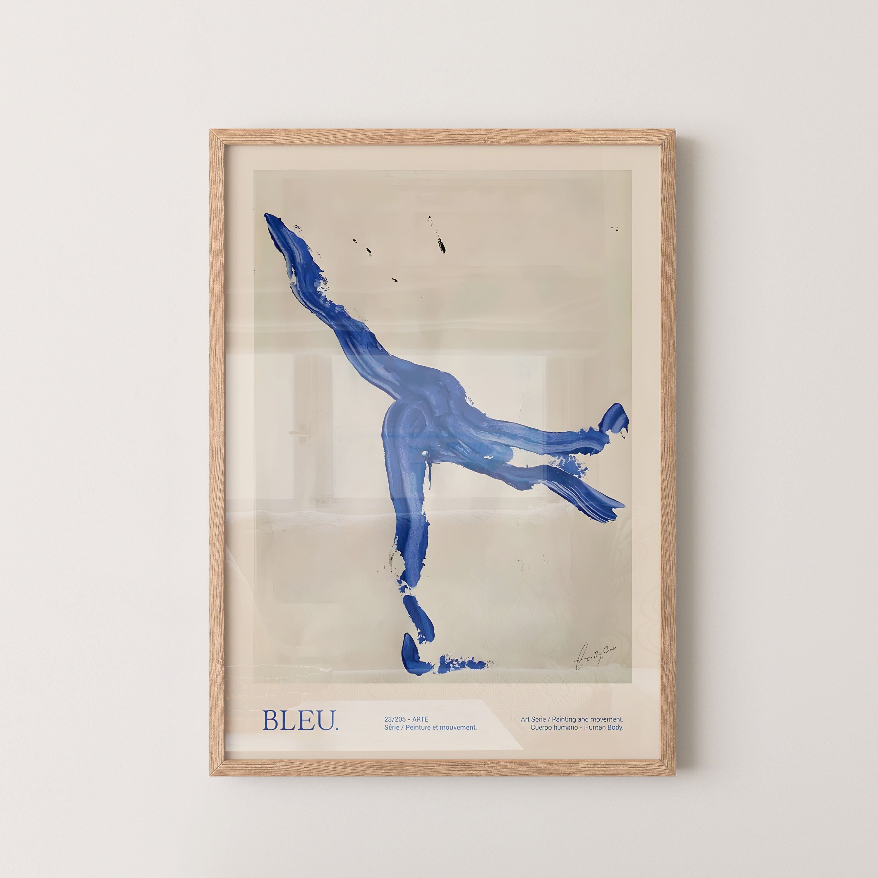 Bleu Motion — Abstract Figure Painting