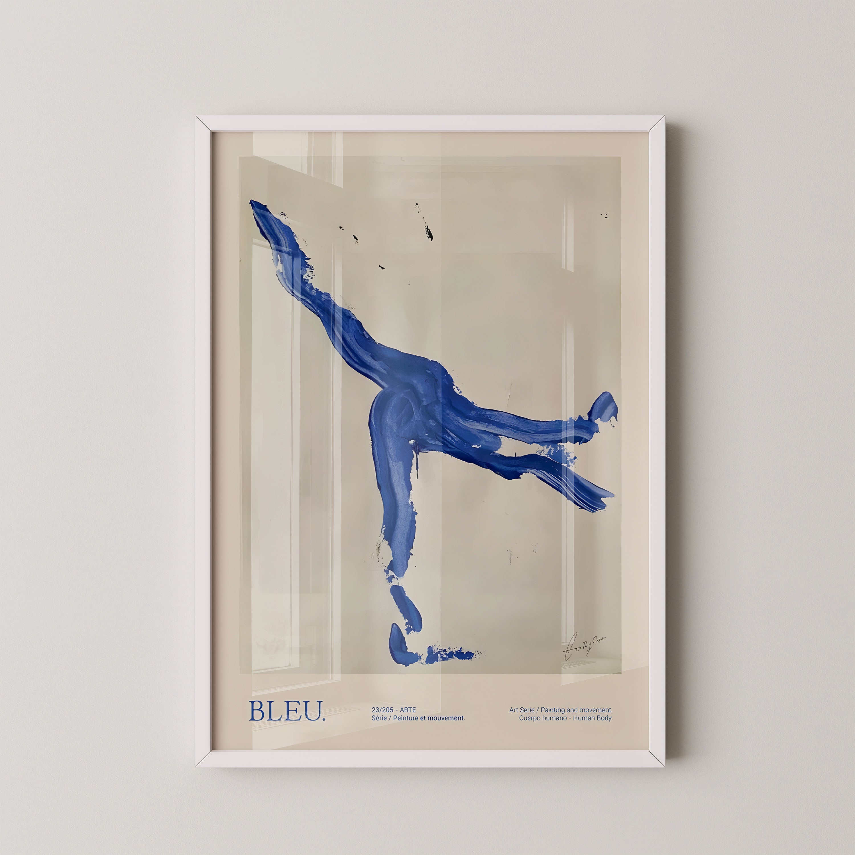 Bleu Motion — Abstract Figure Painting