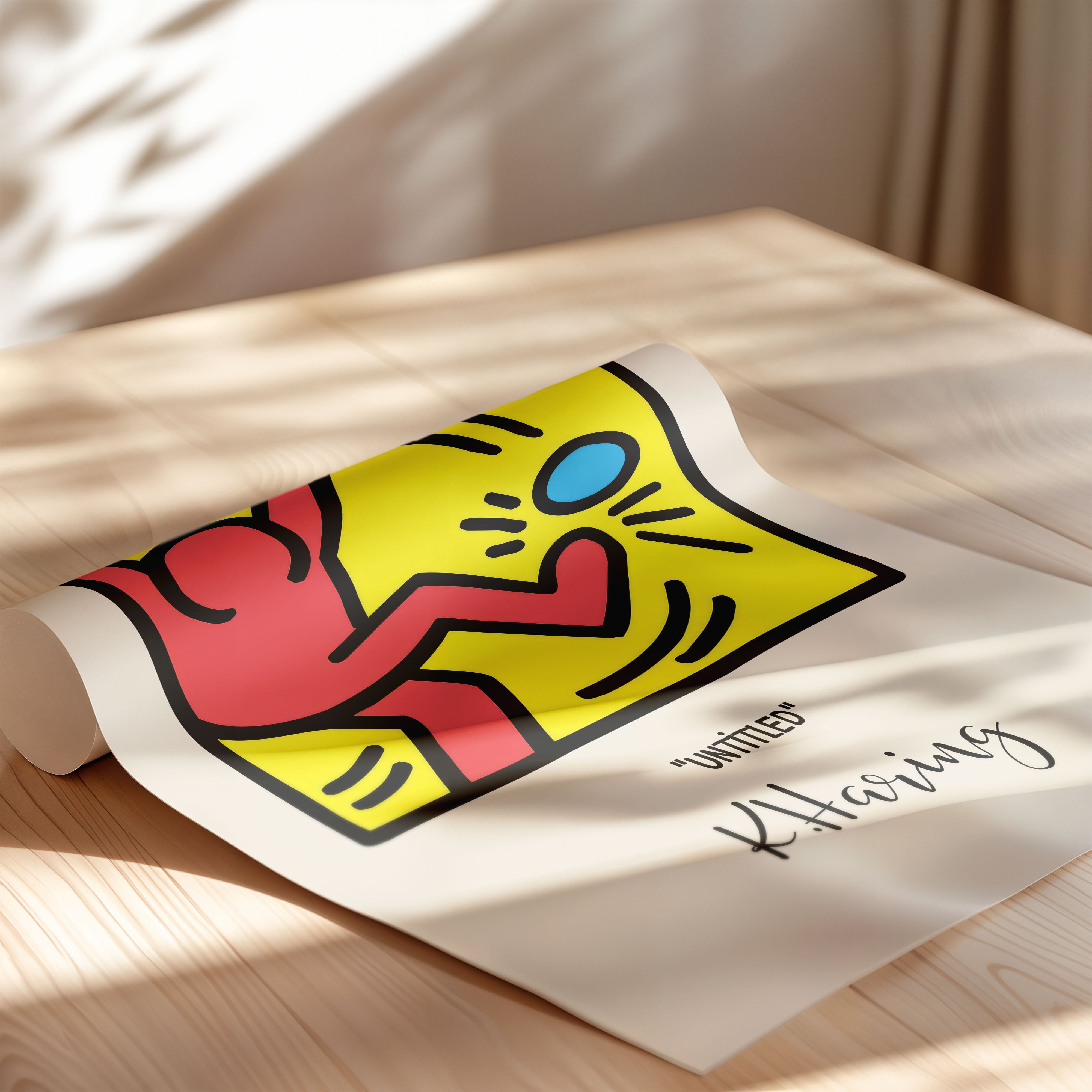 Vibrant Pop Figure — Red & Yellow Motion Art