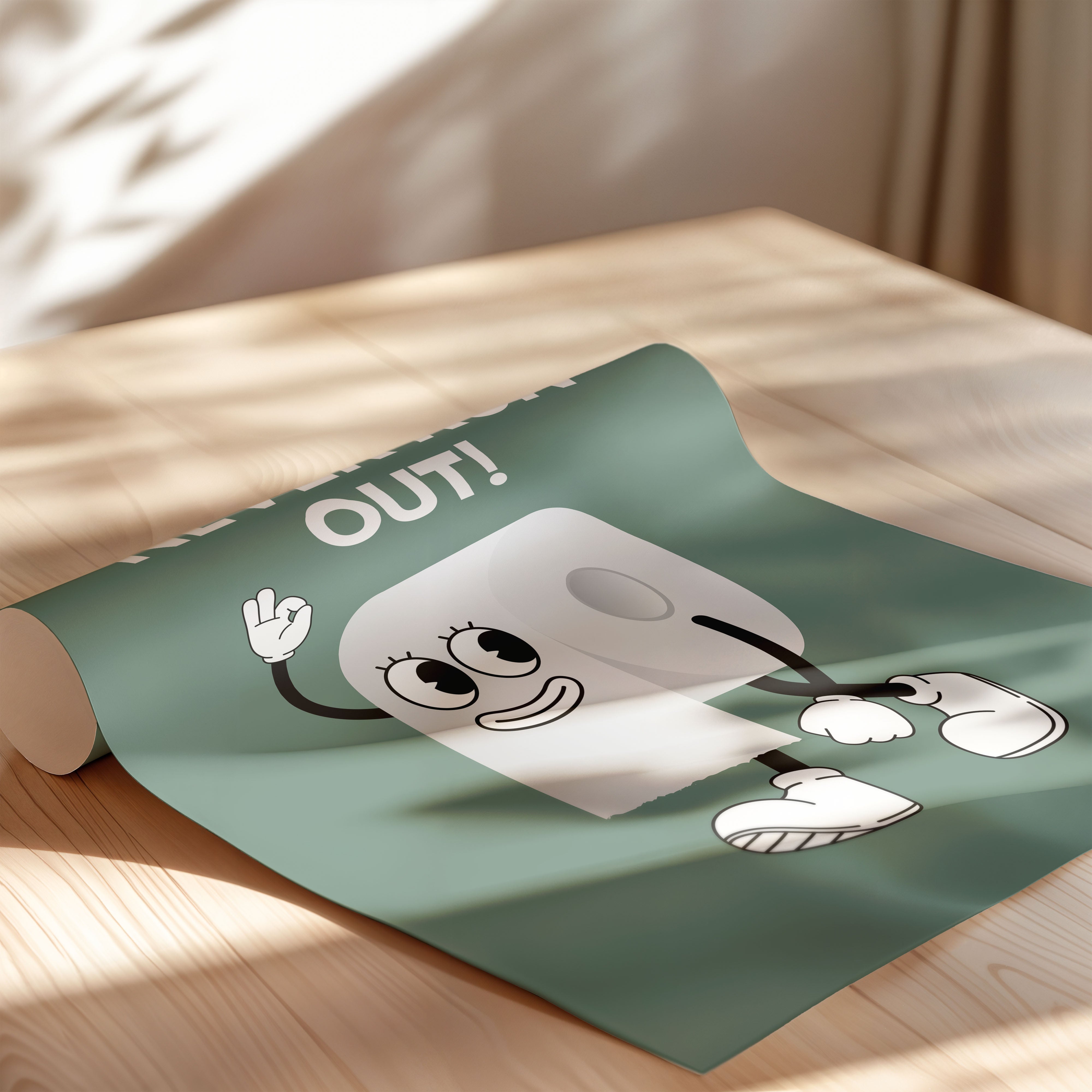 Always Stocked — Toilet Roll Mascot Poster