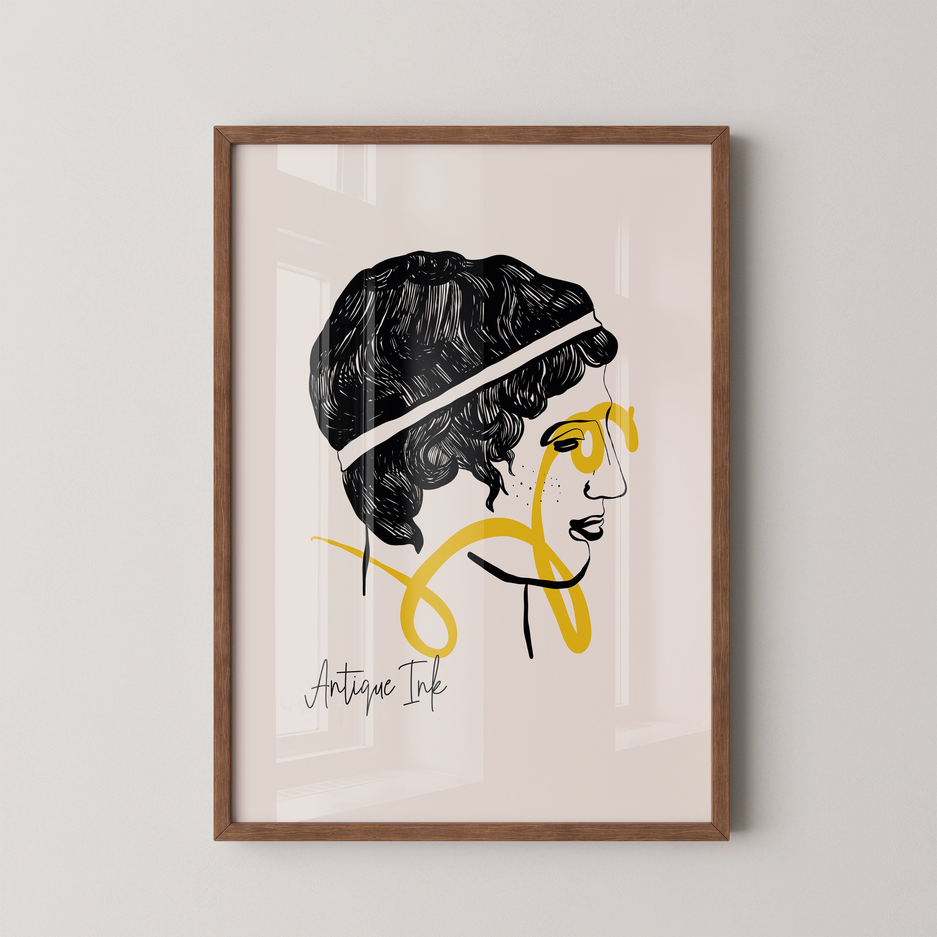Antique Ink — Classical Line Portrait