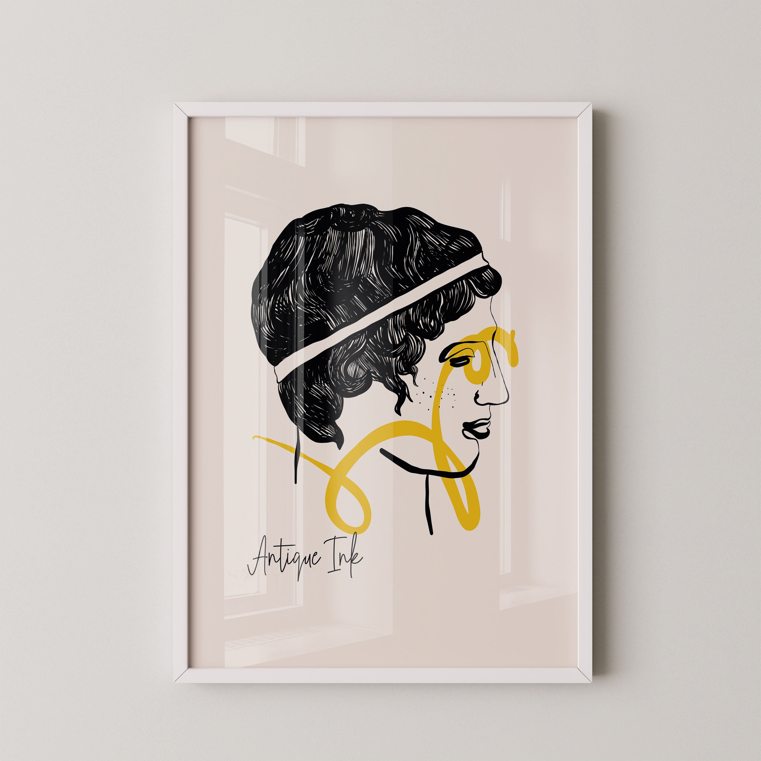Antique Ink — Classical Line Portrait