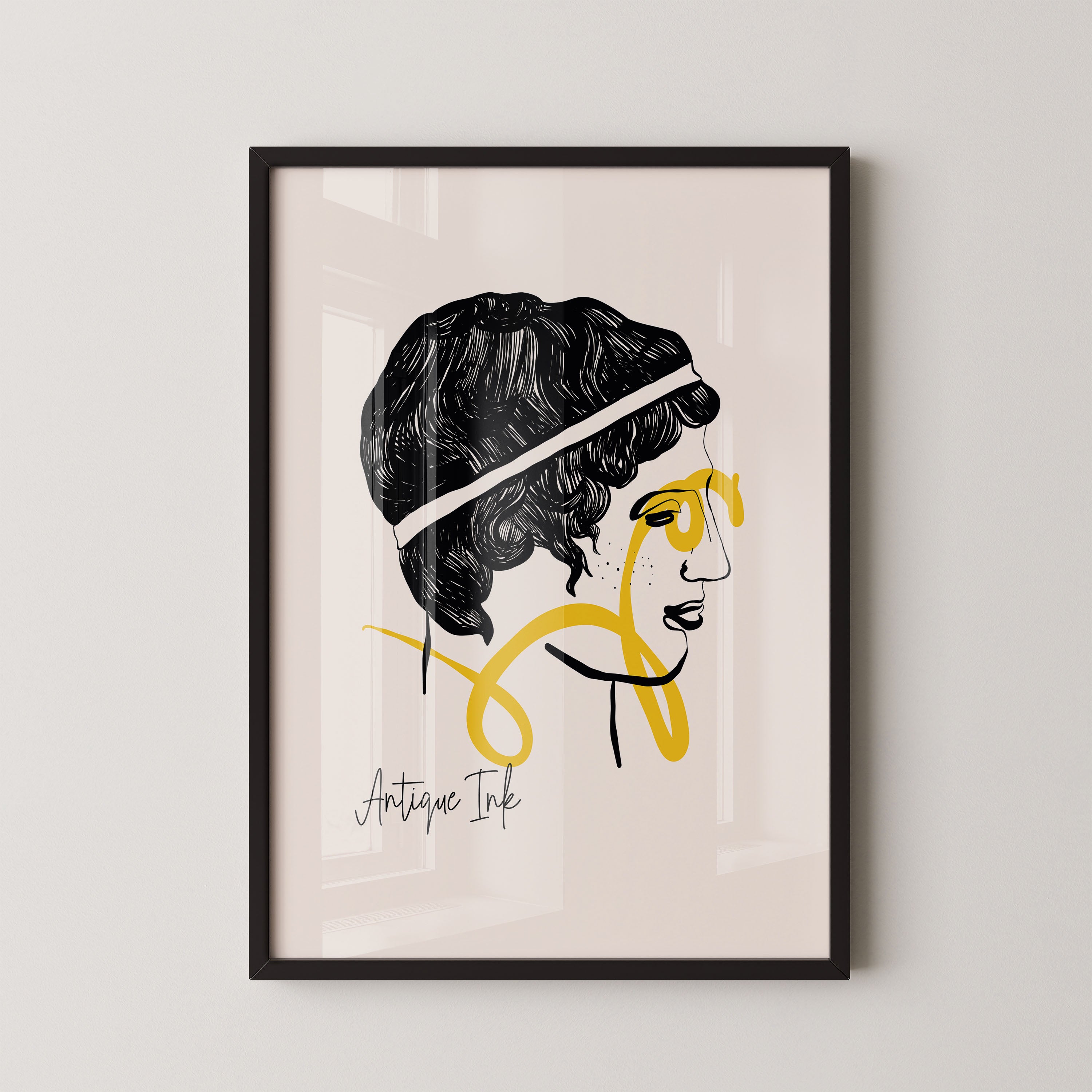 Antique Ink — Classical Line Portrait