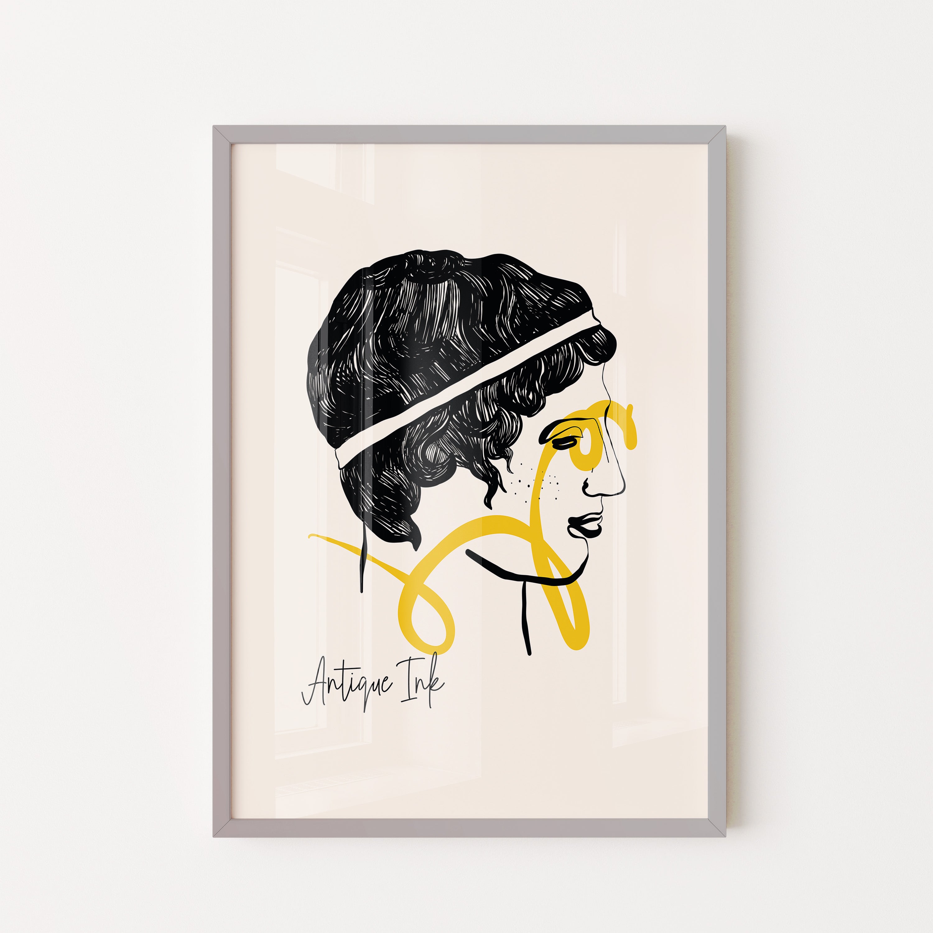 Antique Ink — Classical Line Portrait