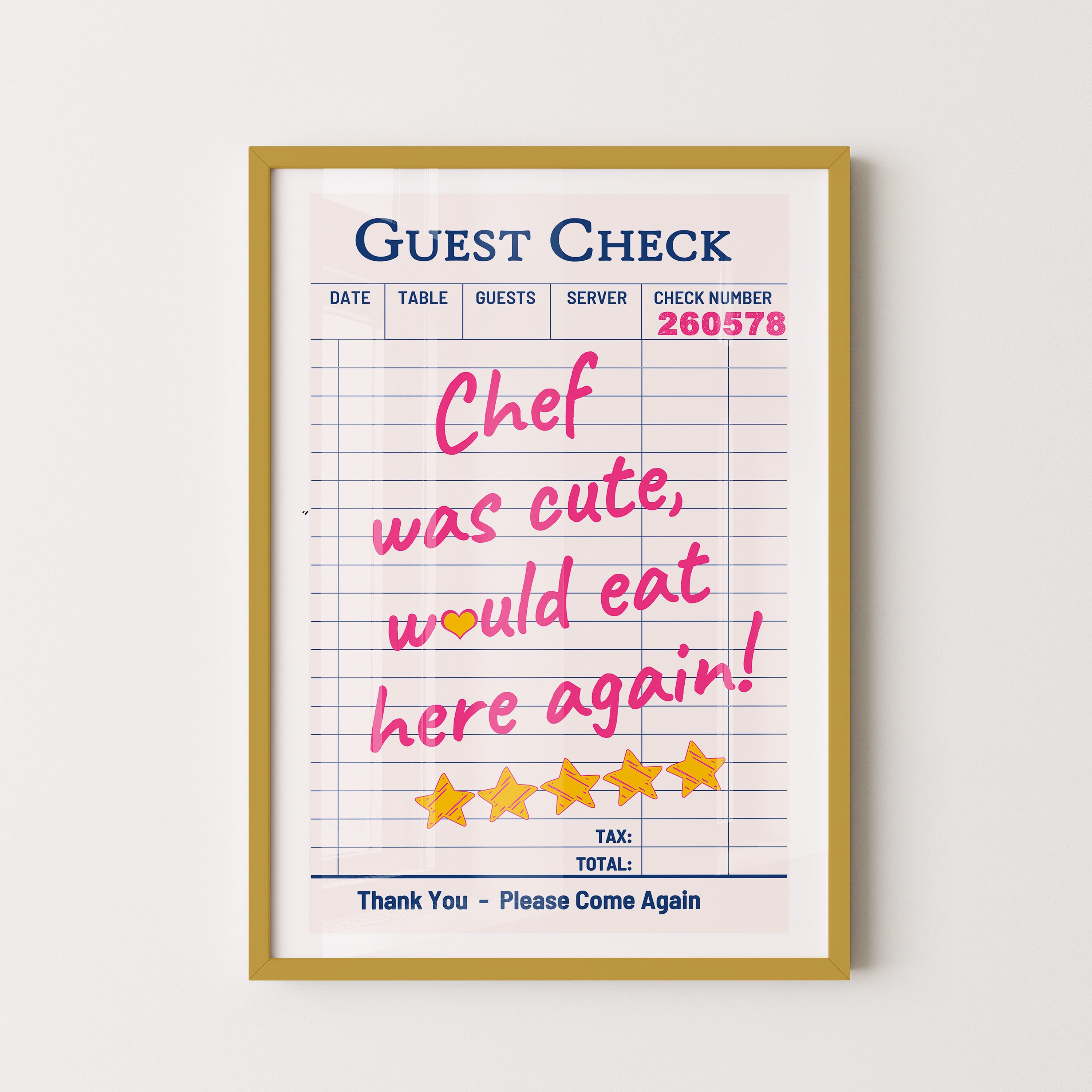 Guest Check — Cute Chef Edition