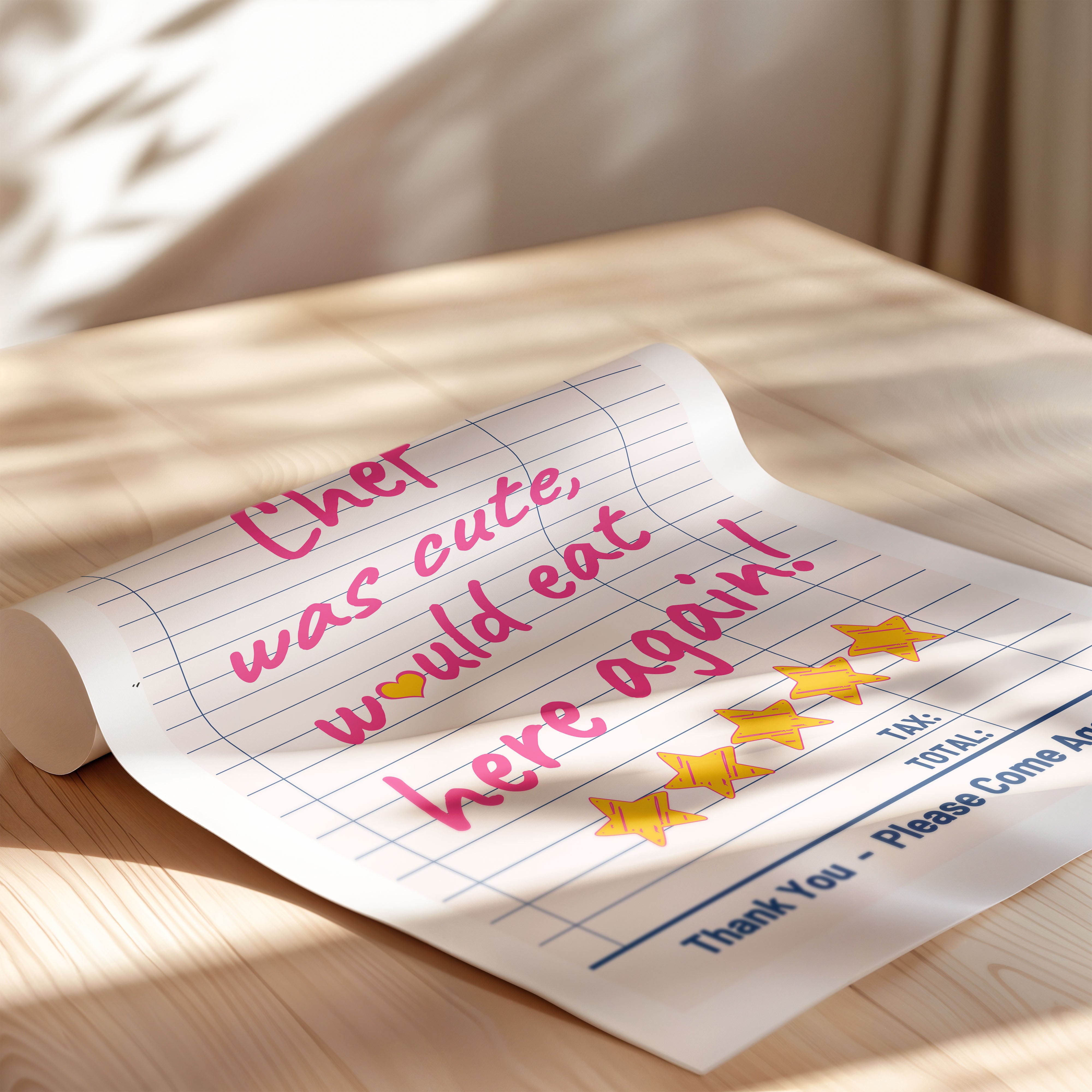 Guest Check — Cute Chef Edition