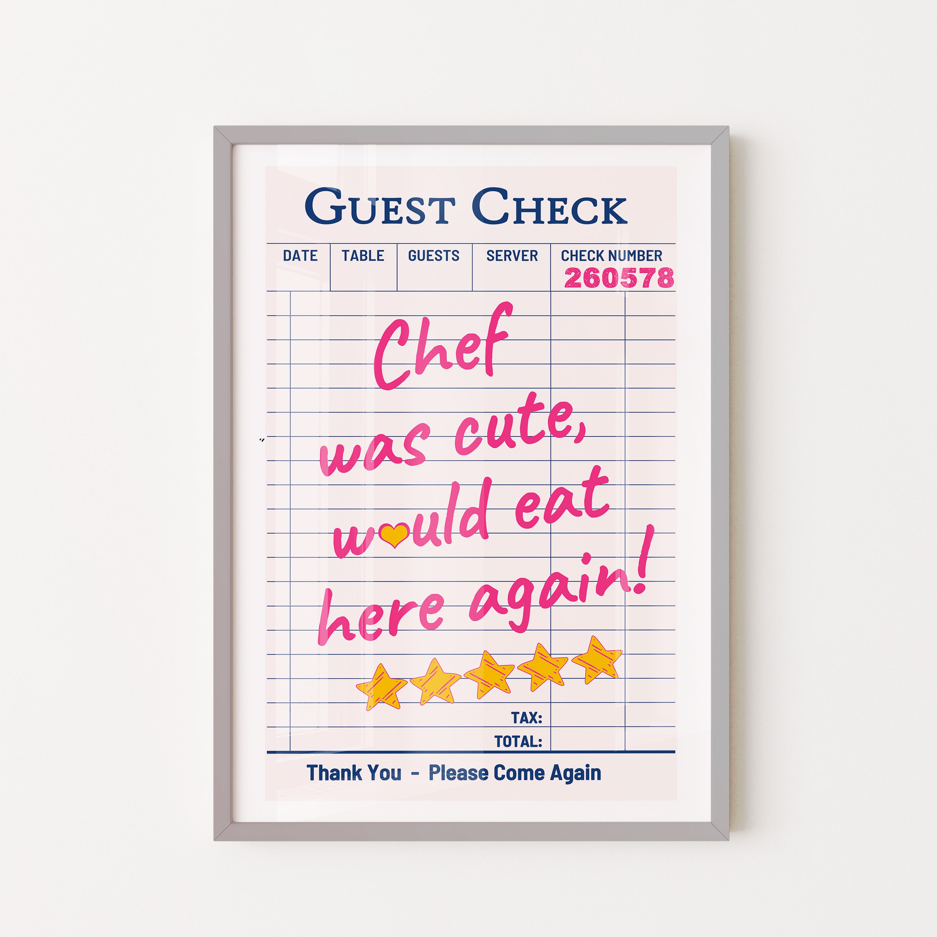 Guest Check — Cute Chef Edition