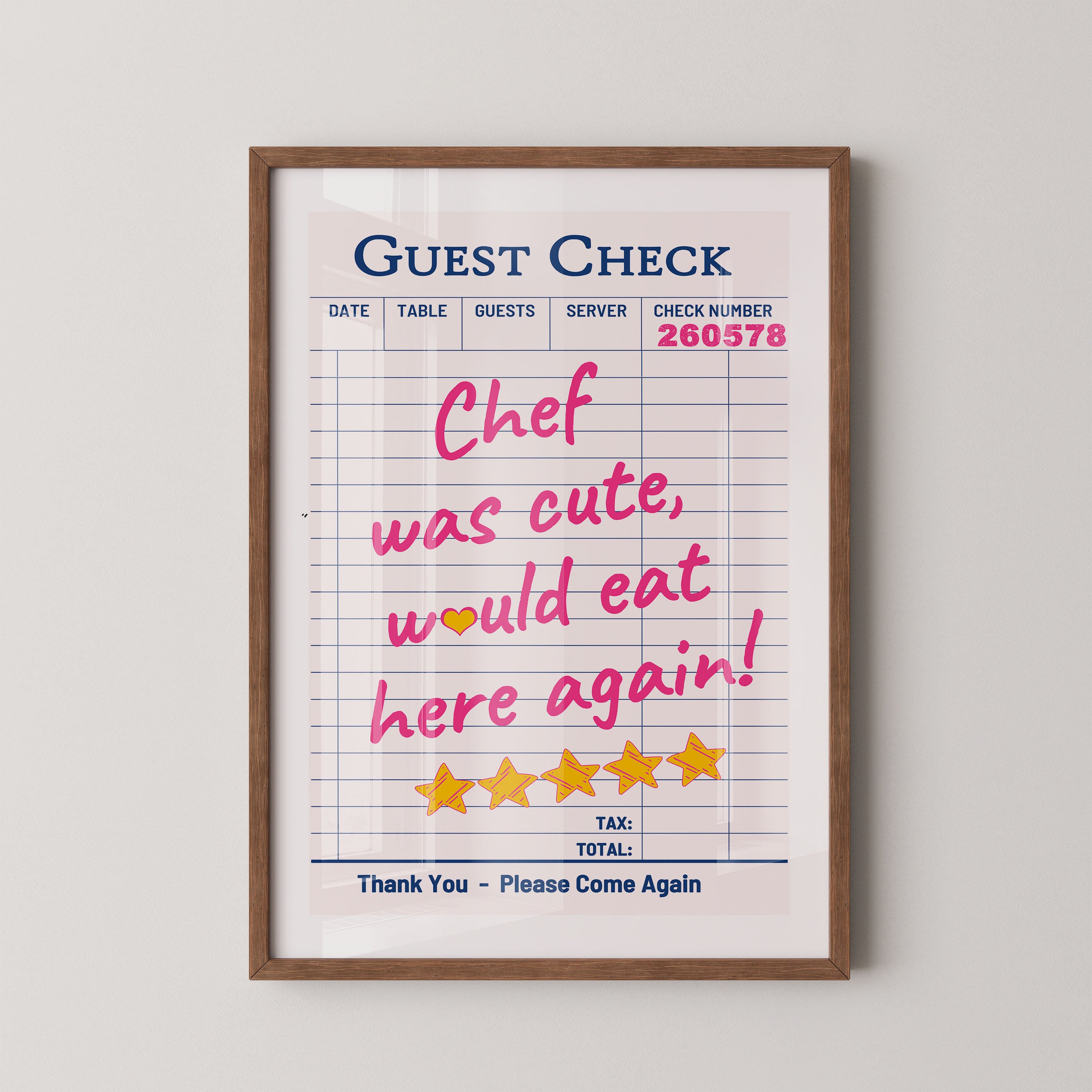 Guest Check — Cute Chef Edition