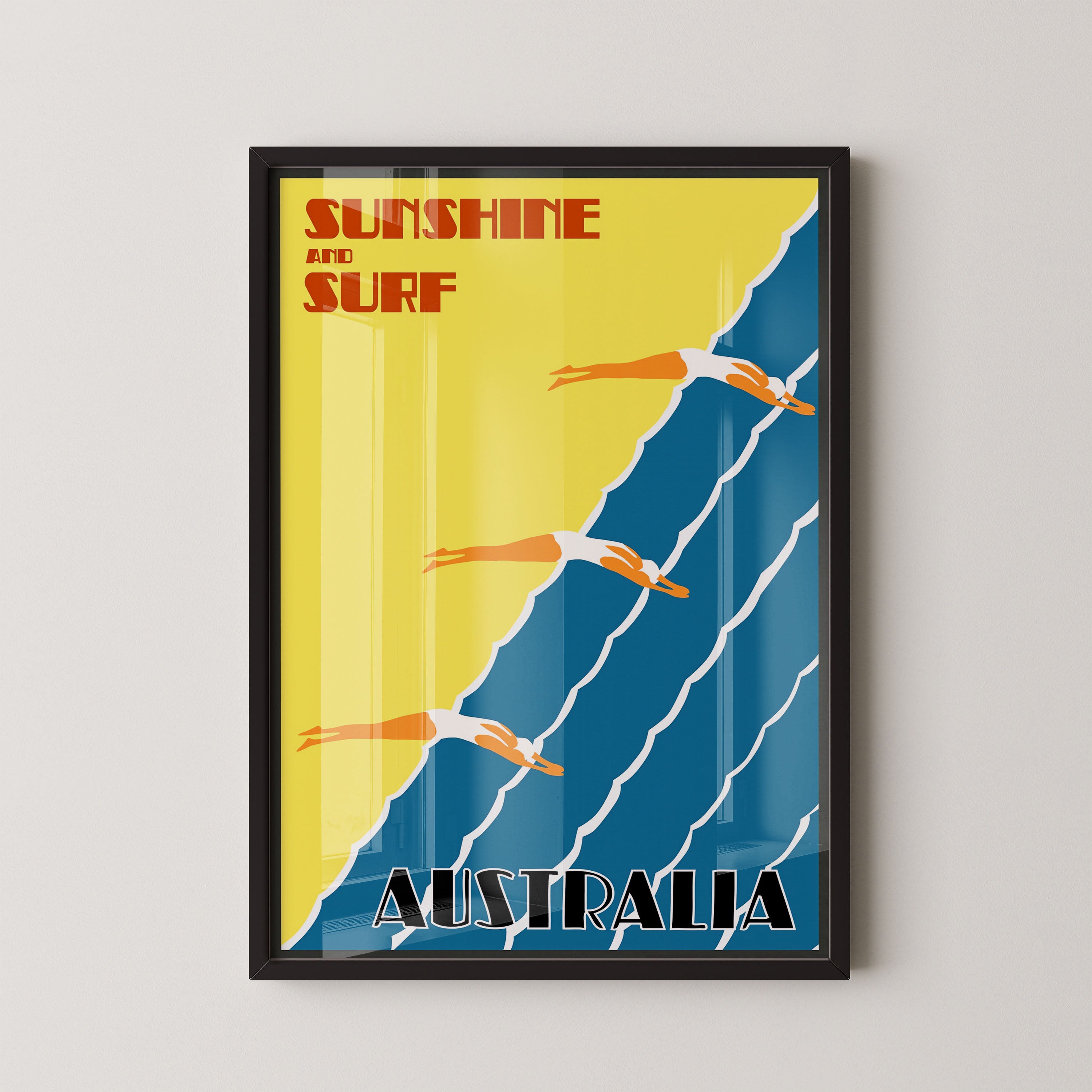 Sunshine & Surf – Australia Vintage Poster
