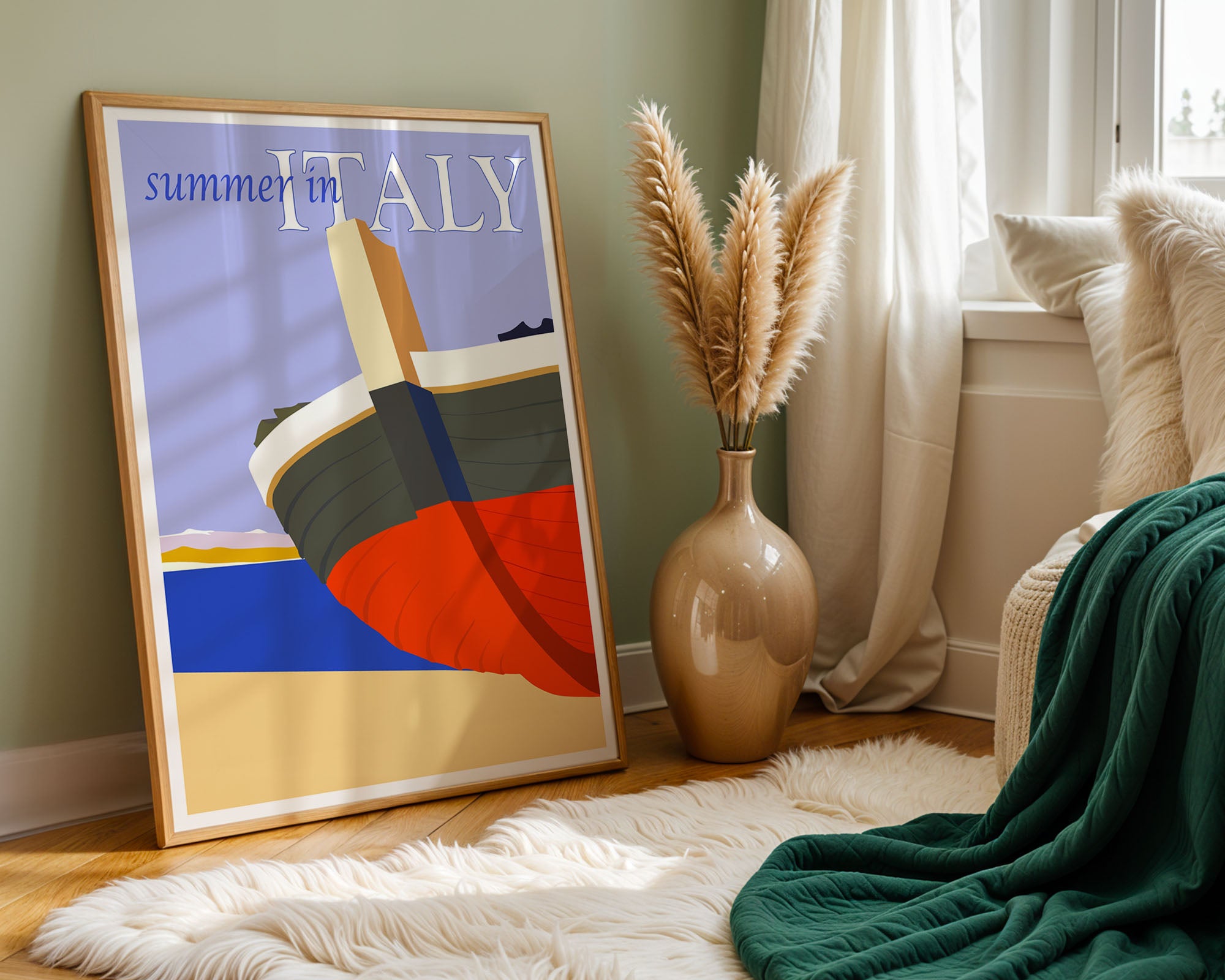 Summer in Italy – Vintage Boat Poster