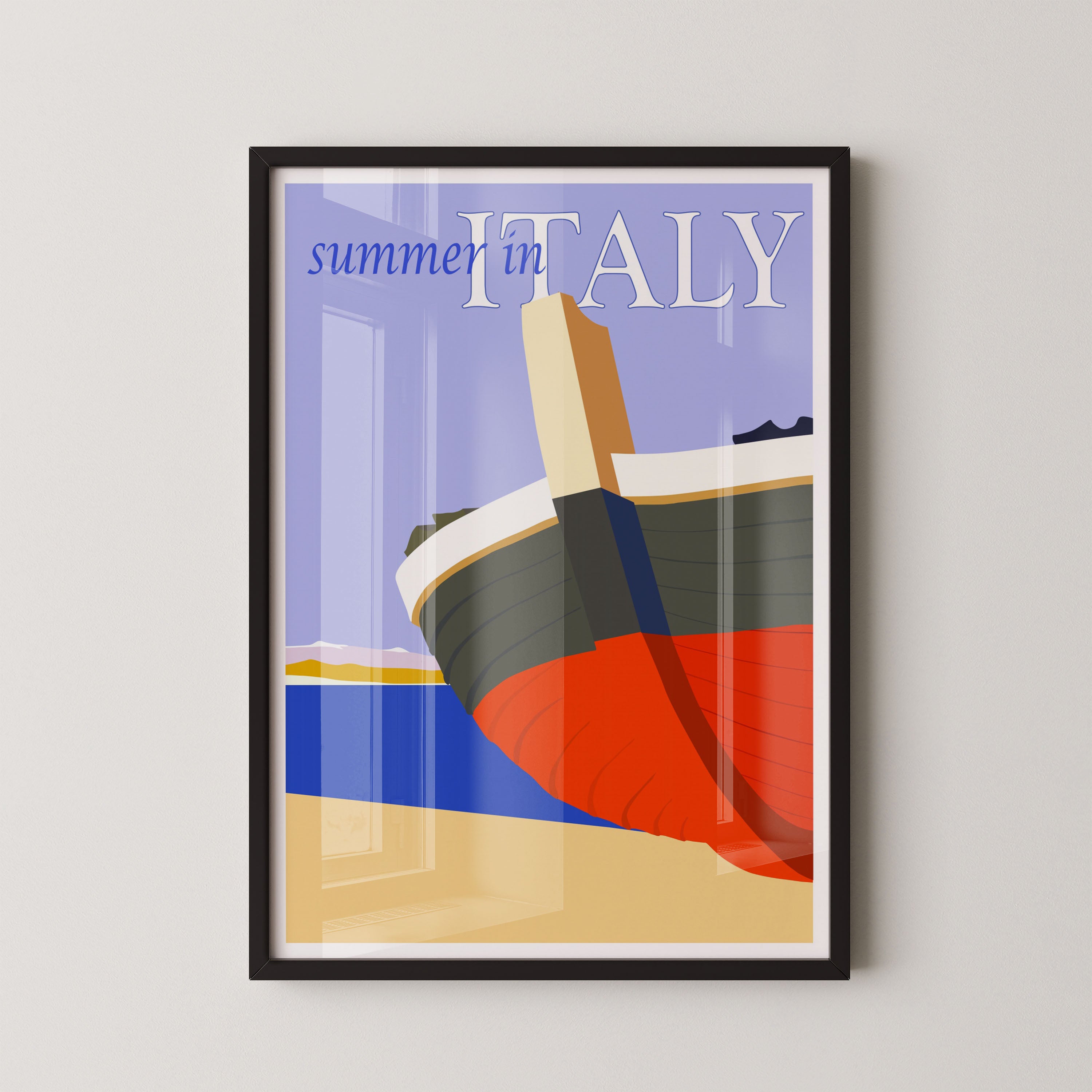 Summer in Italy – Vintage Boat Poster