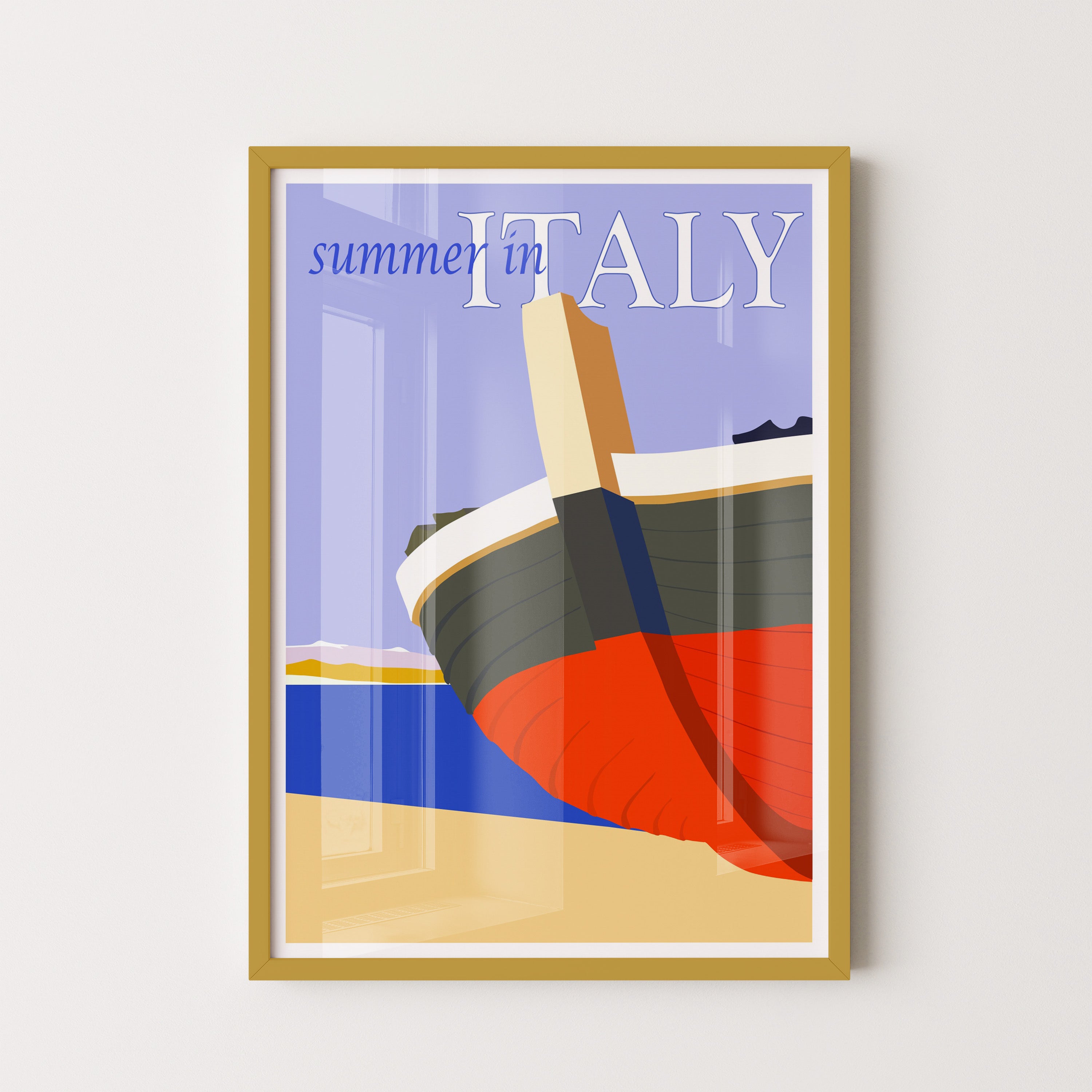 Summer in Italy – Vintage Boat Poster