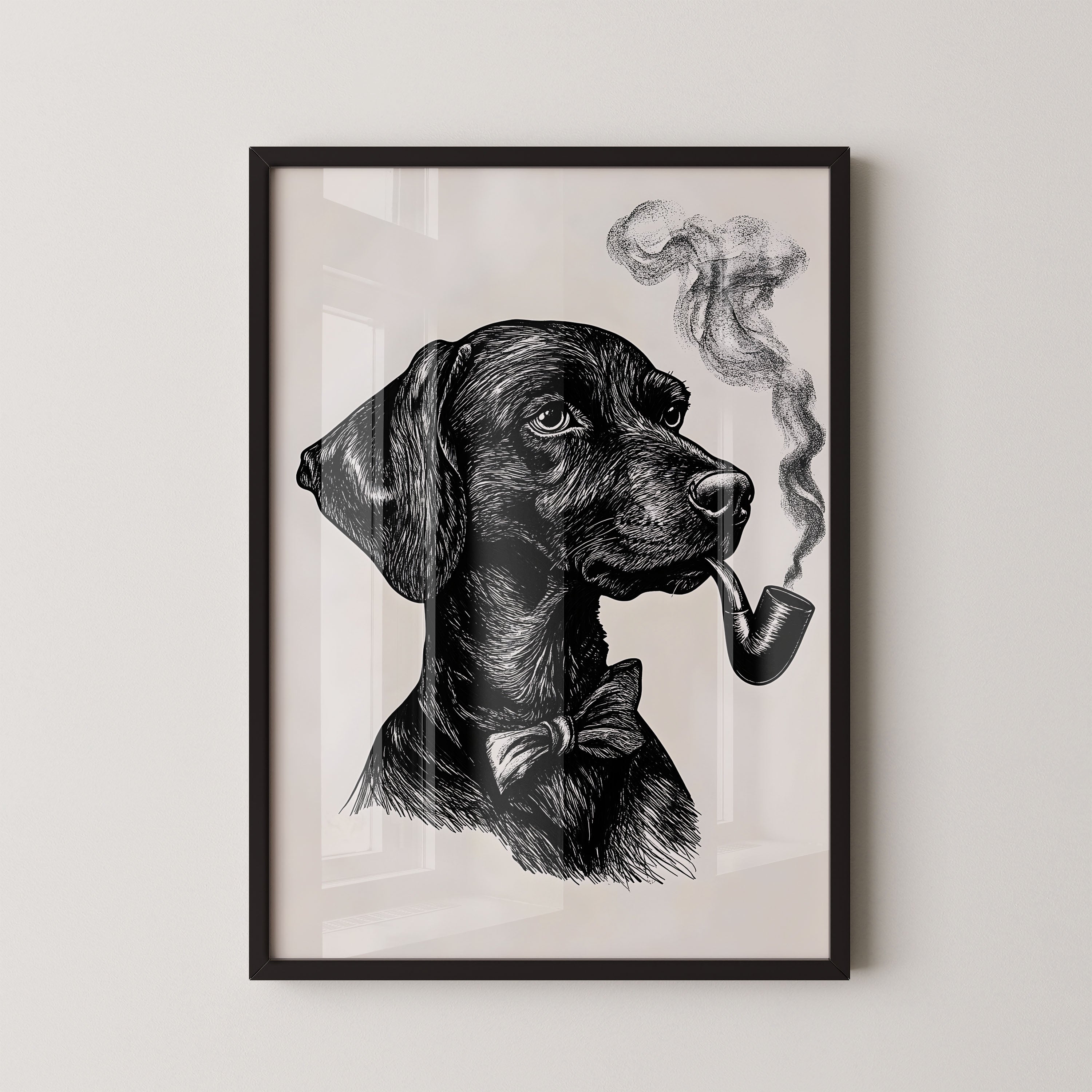 Gentleman Dog With Pipe