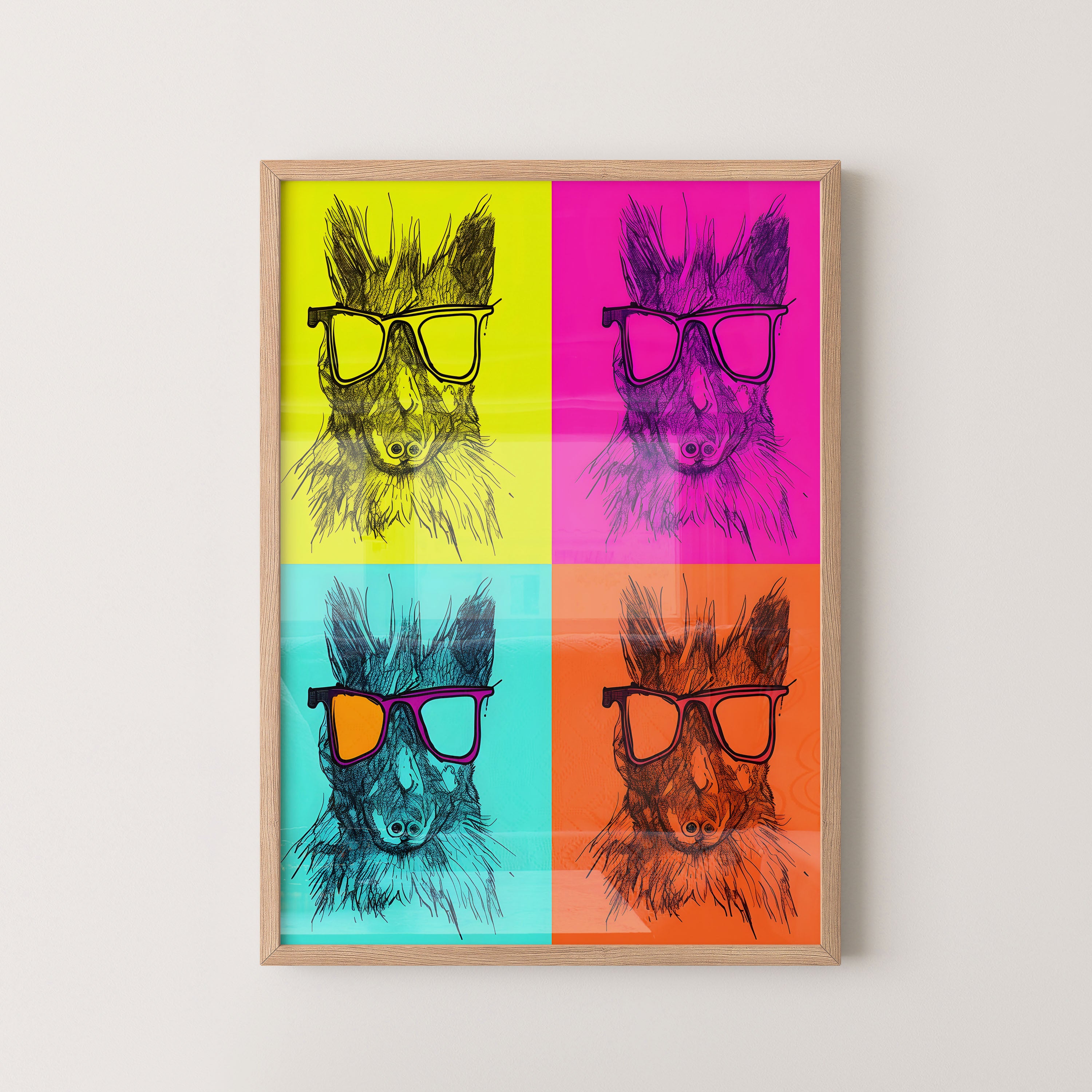 Pop Art Llama Quartet