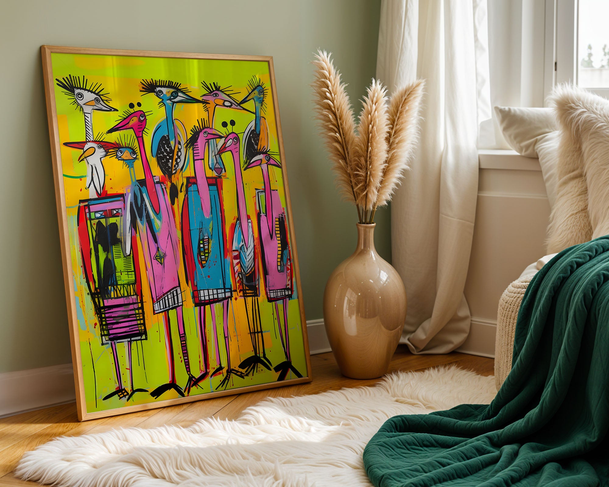 Neon Birds In Harmony