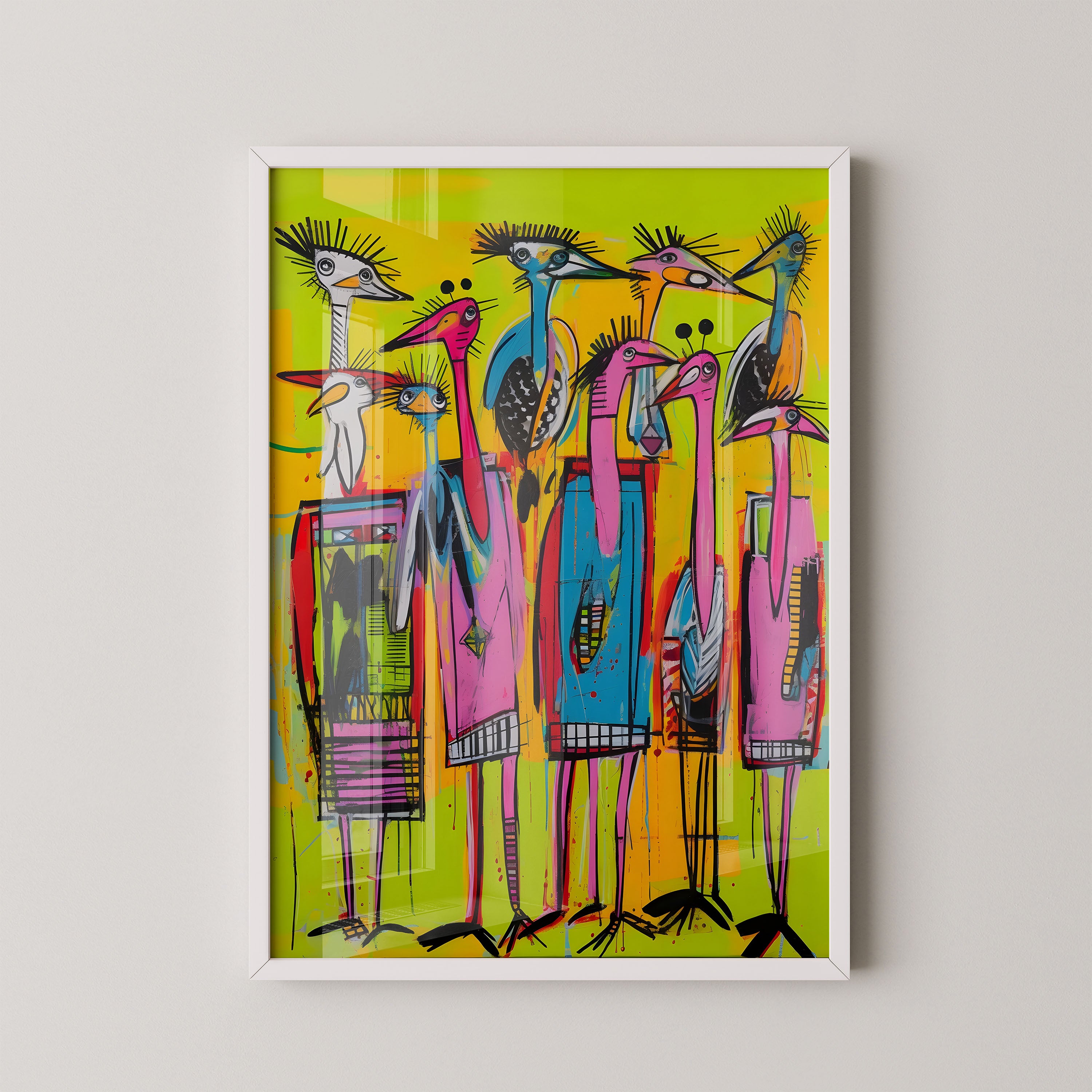 Neon Birds In Harmony