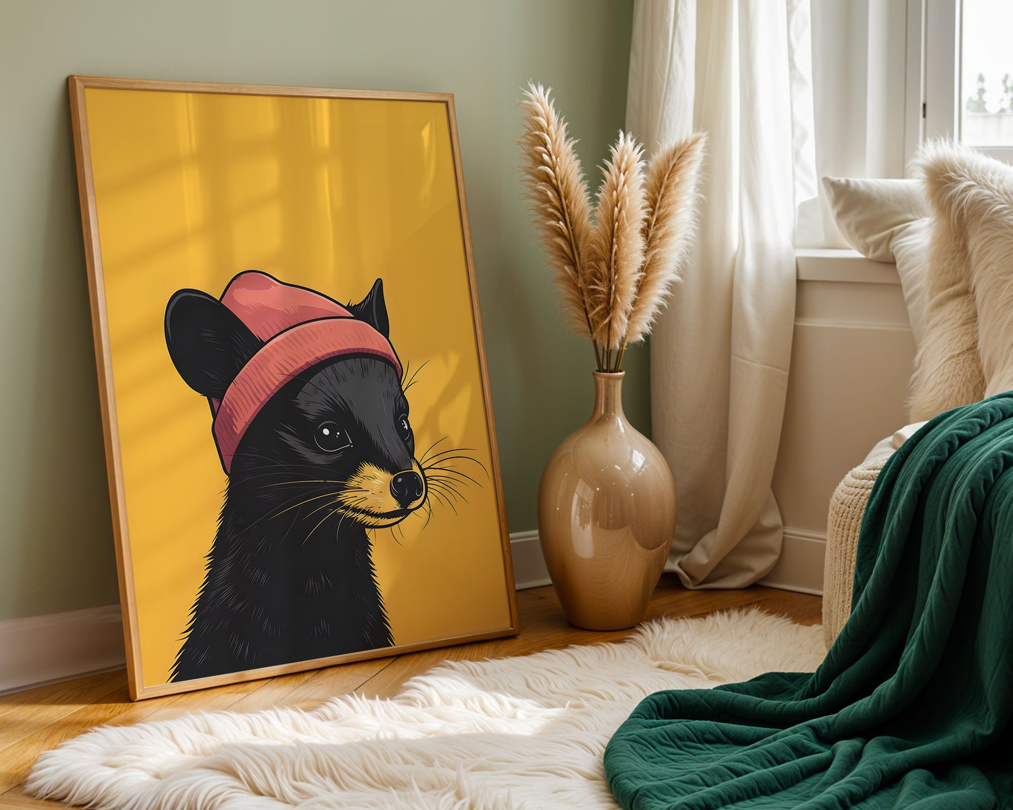 Beanie Black-Ferret Portrait